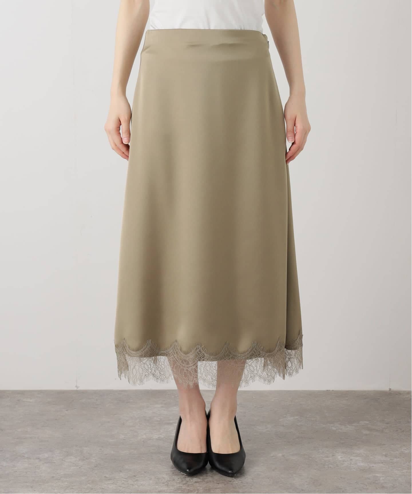 サテンレーススカート（ロング・マキシ丈スカート）｜SLOBE IENA