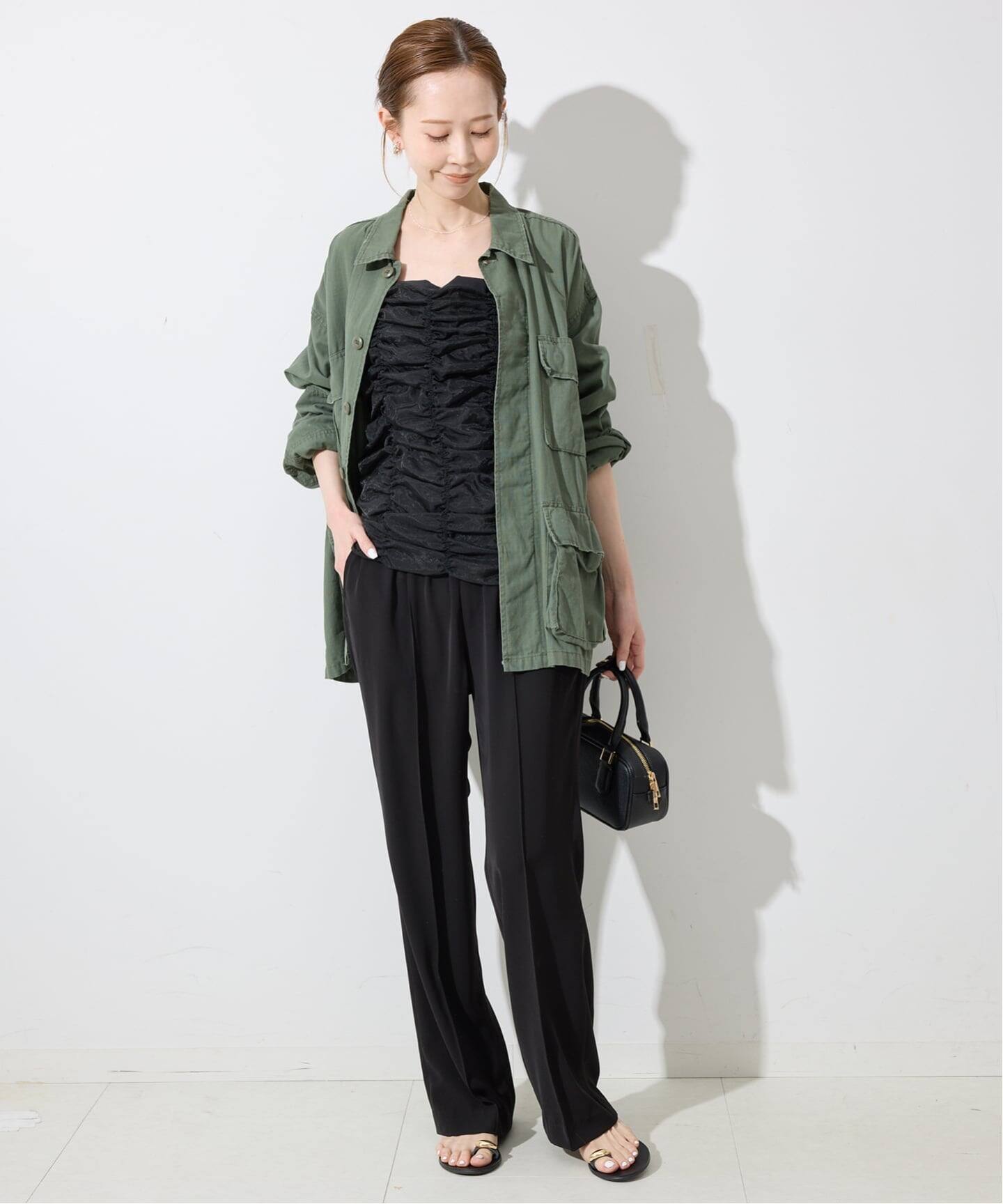 4サイズ展開》ピンタックセミフレアパンツ（その他パンツ）｜SLOBE