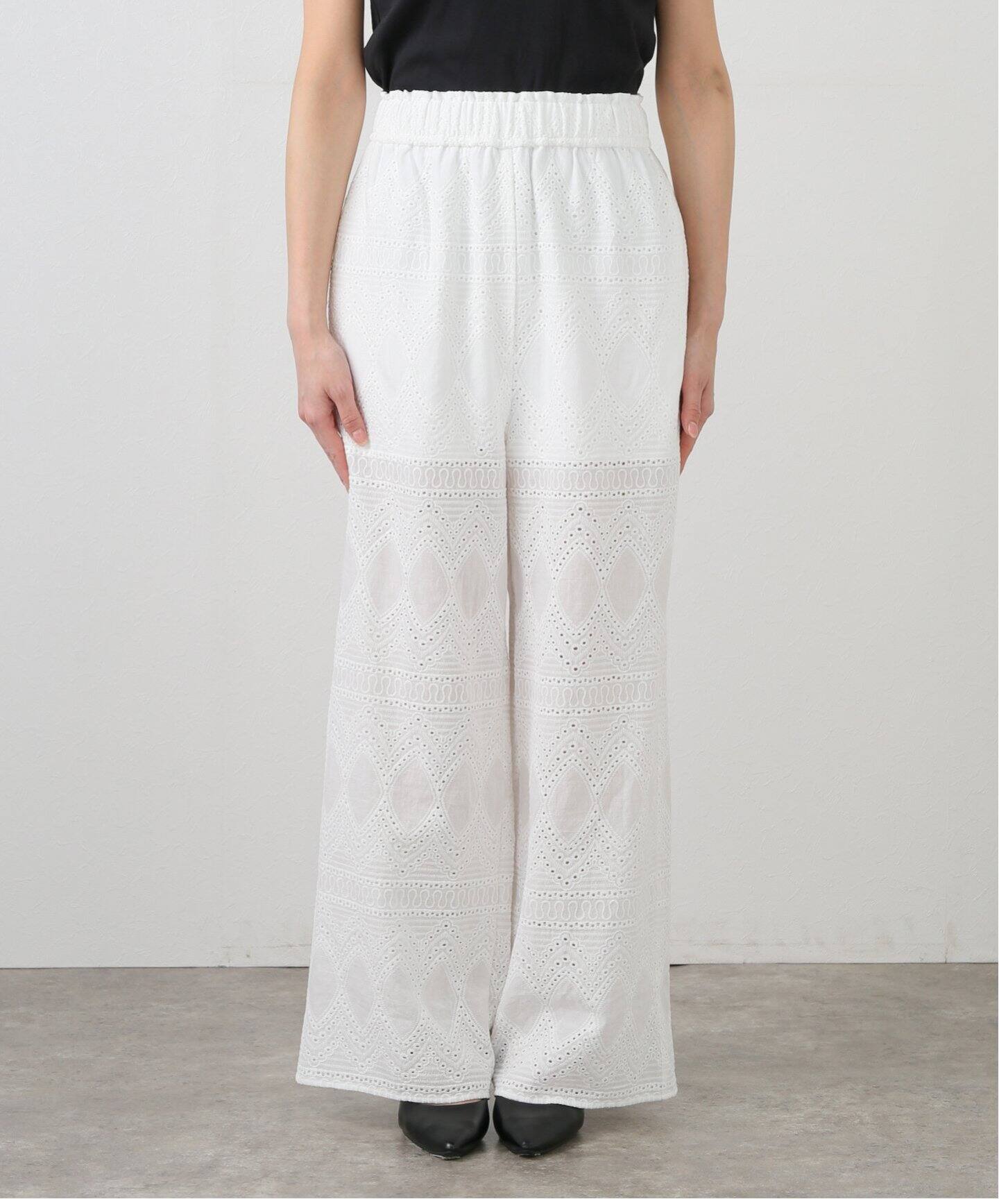 新品　SLOBE IENAレースニットパンツ ホワイト レースニットパンツ（その他パンツ）｜SLOBE IENA（スローブ