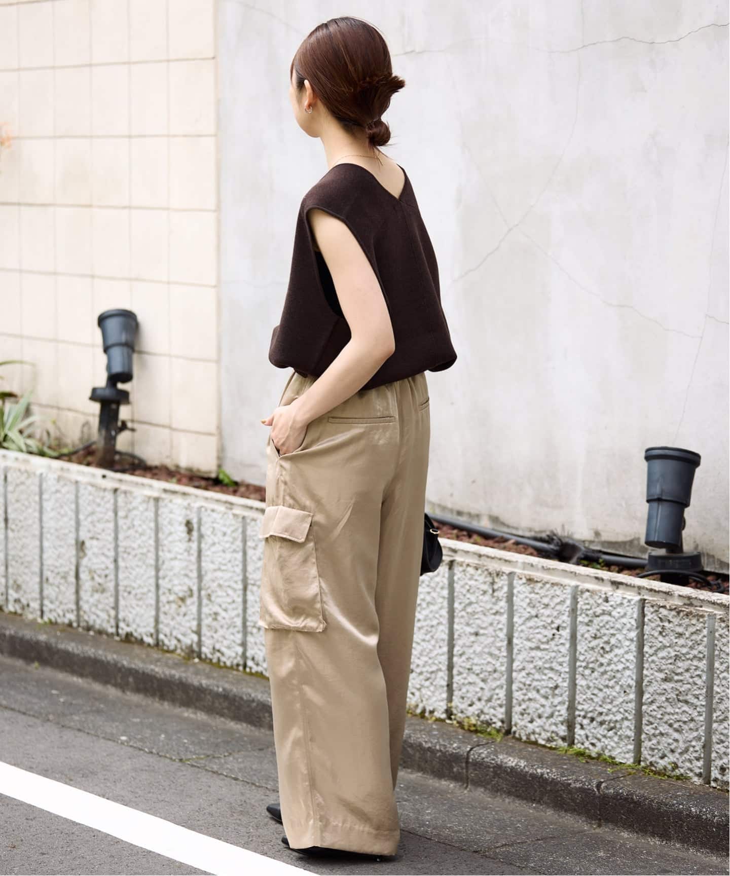 SLOBE IENA バックサテンカーゴパンツ ベージュ サテンカーゴパンツ（カーゴパンツ）｜SLOBE IENA（スローブ