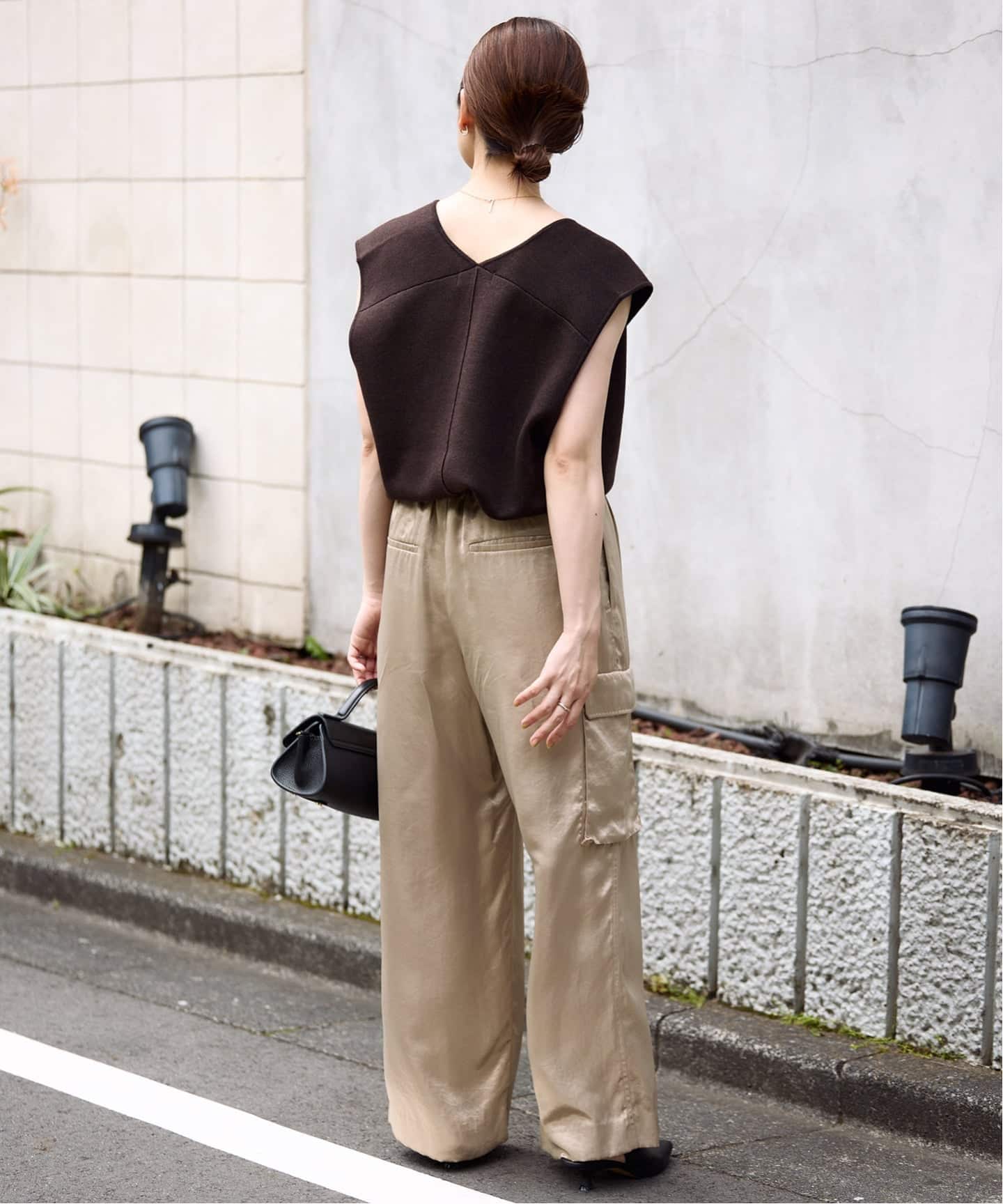 ＜conte＞サテン カーゴパンツ FOXes ファッション 【CONTE】サテンカーゴパンツ サイズ: S 36