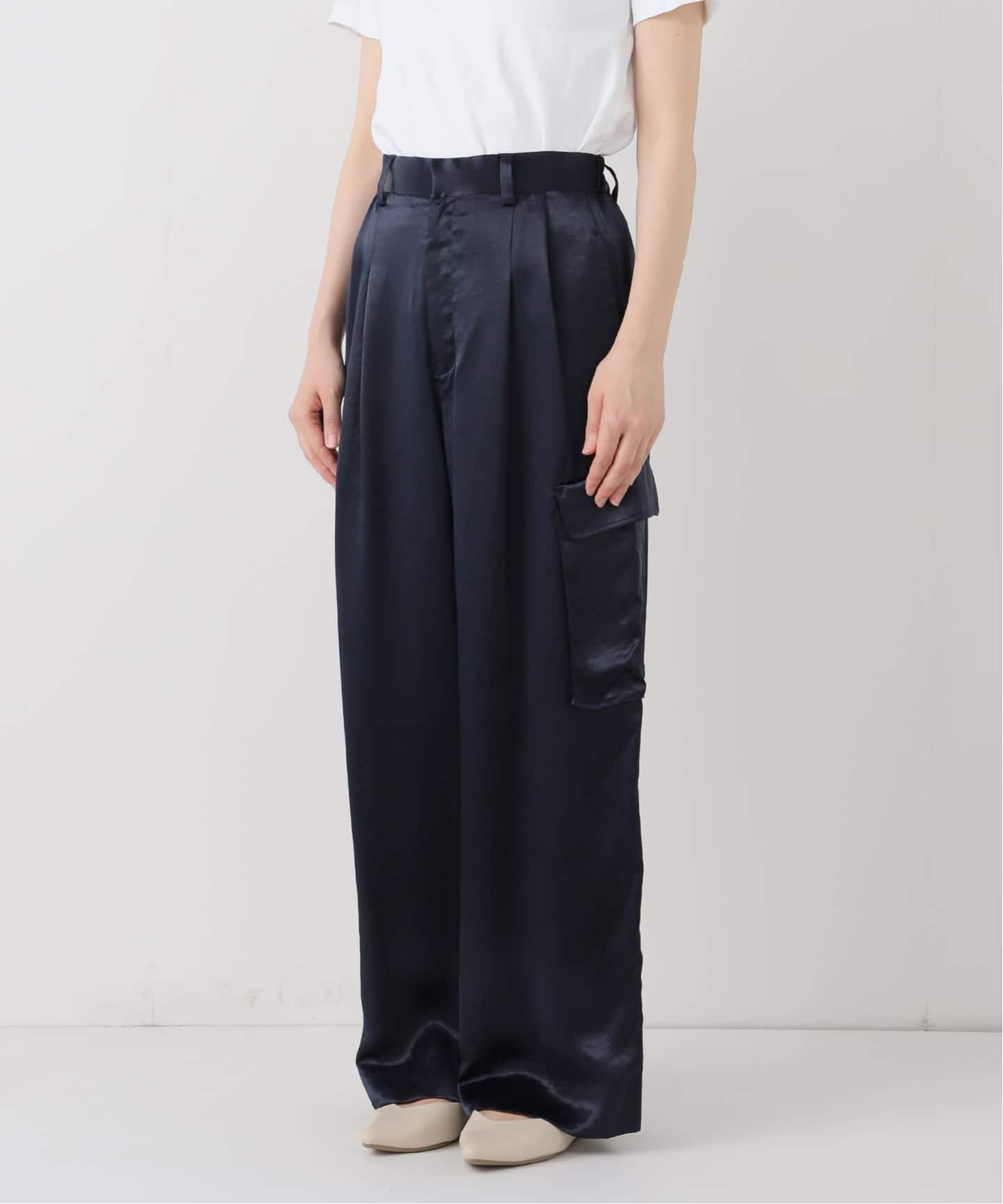 habi サテンテーパード　パンツ　 SLOBE IENA SLOBE IENA｜サテンカーゴパンツ | Rakuten Fashion(楽天