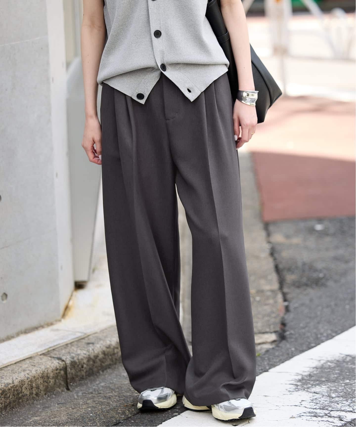 スローブ イエナ（SLOBE IENA）/PEツイルワイド2タックスラックス PEツイルワイド2タックスラックス（スラックス）｜SLOBE IENA