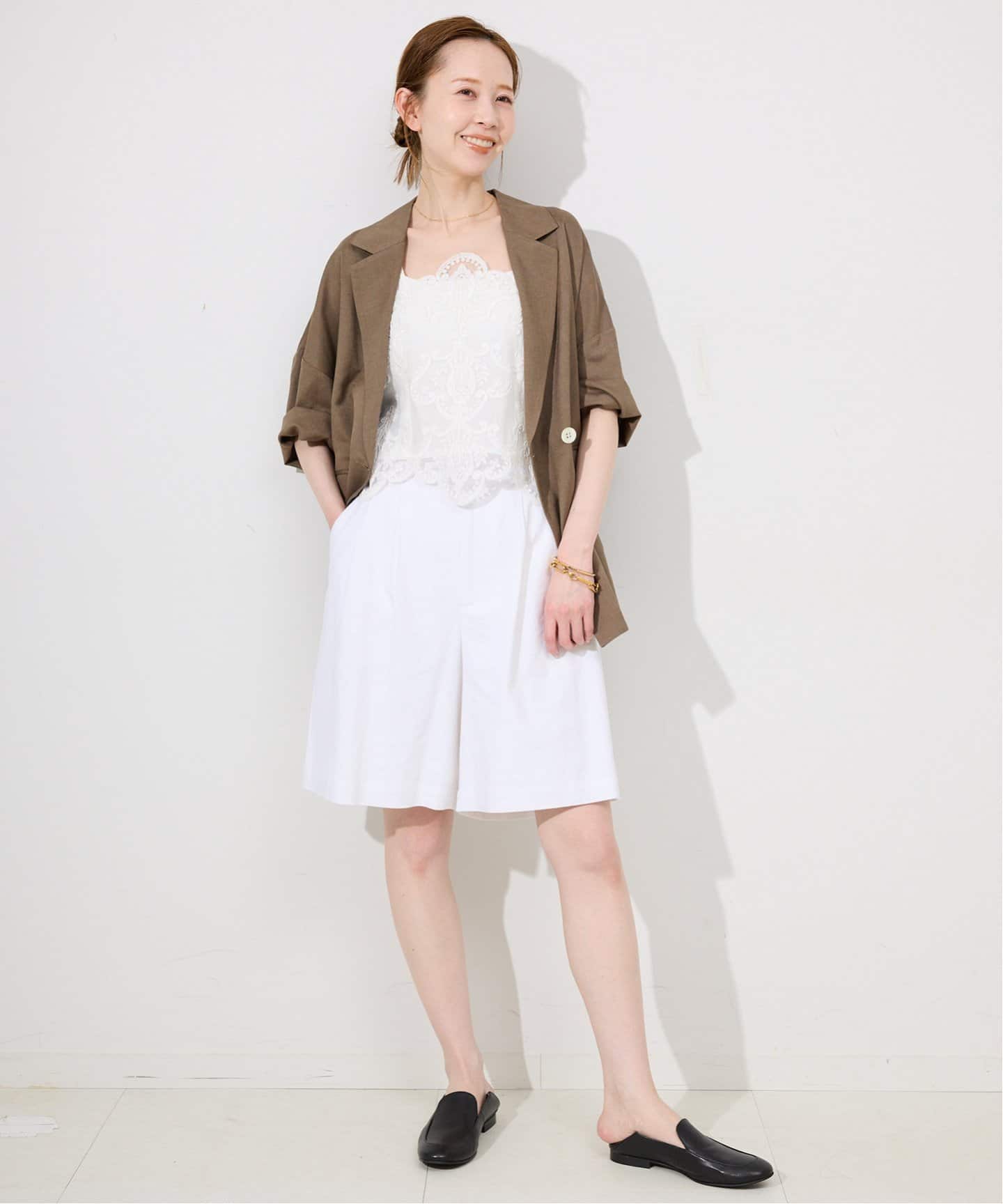 未使用　IENA　イエナ　キュロット　ハイウエスト　Aライン　ハーフ　パンツ 予約》タックキュロットパンツ（ショート・ハーフパンツ）｜IENA