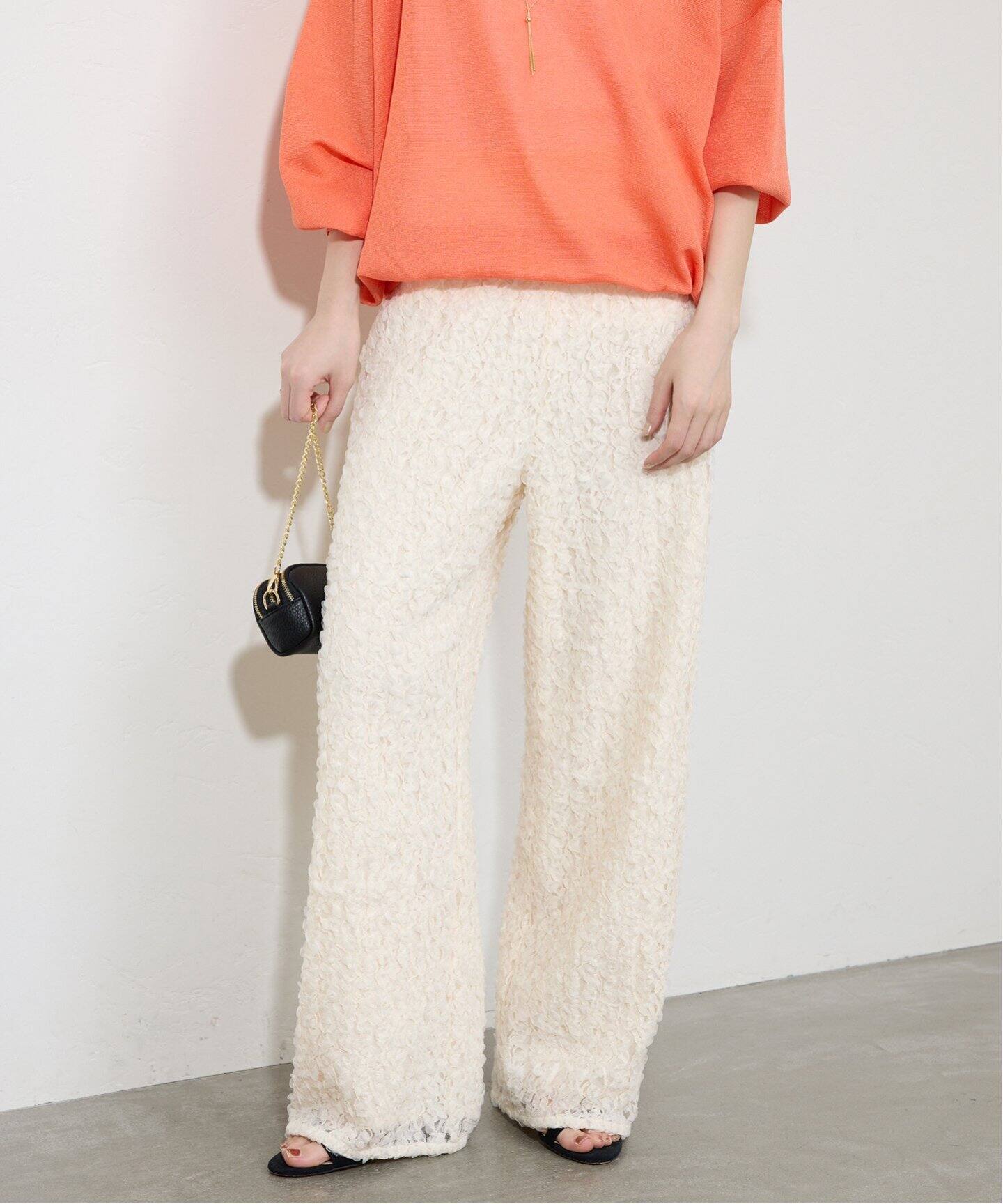 新品　SLOBE IENAレースニットパンツ ホワイト レースニットパンツ（その他パンツ）｜SLOBE IENA（スローブ