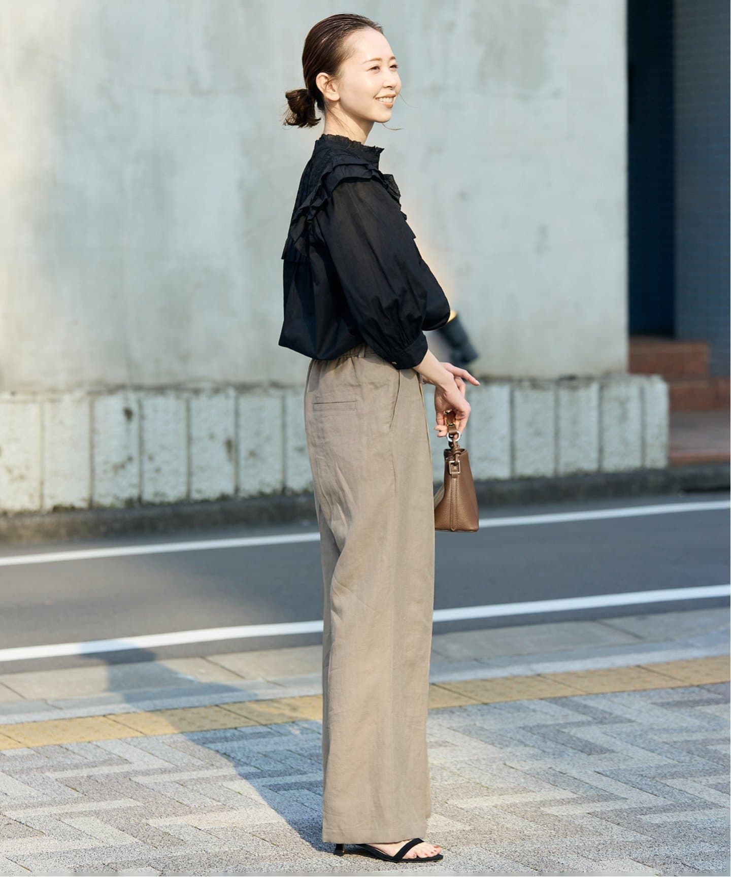 新品タグ付き　スローブイエナ　リラックスパンツ リネン混イージースラックス（スラックス）｜SLOBE IENA