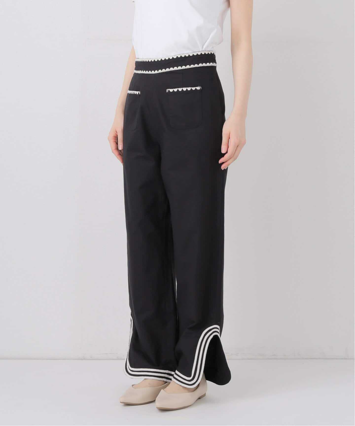 24ssタグ付】SLOBE IENAスローブイエナ ドット刺繍シアーパンツ