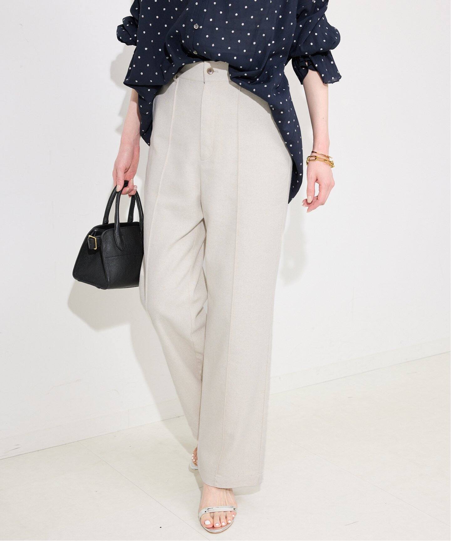 リネン混ピンタックパンツ（その他パンツ）｜SLOBE IENA