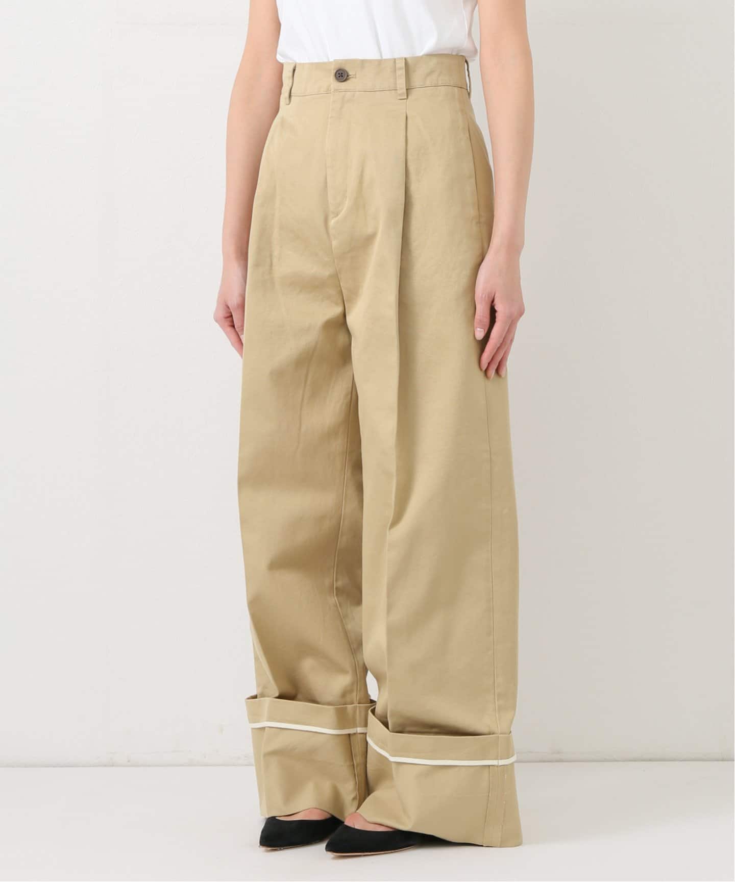 ハイウエストロールアップチノパンツ（チノパンツ）｜SLOBE IENA