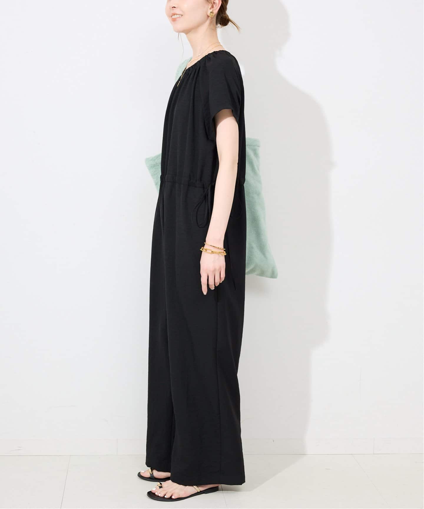 ドロストギャザーオールインワン（つなぎ／オールインワン