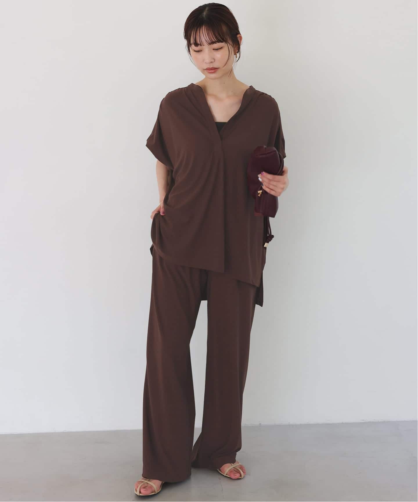 ★25SS完売品★SLOBE IENA イエナ　ナローサロペット×TEEセット 2枚セット》ナローサロペット×TEEセット（サロペット