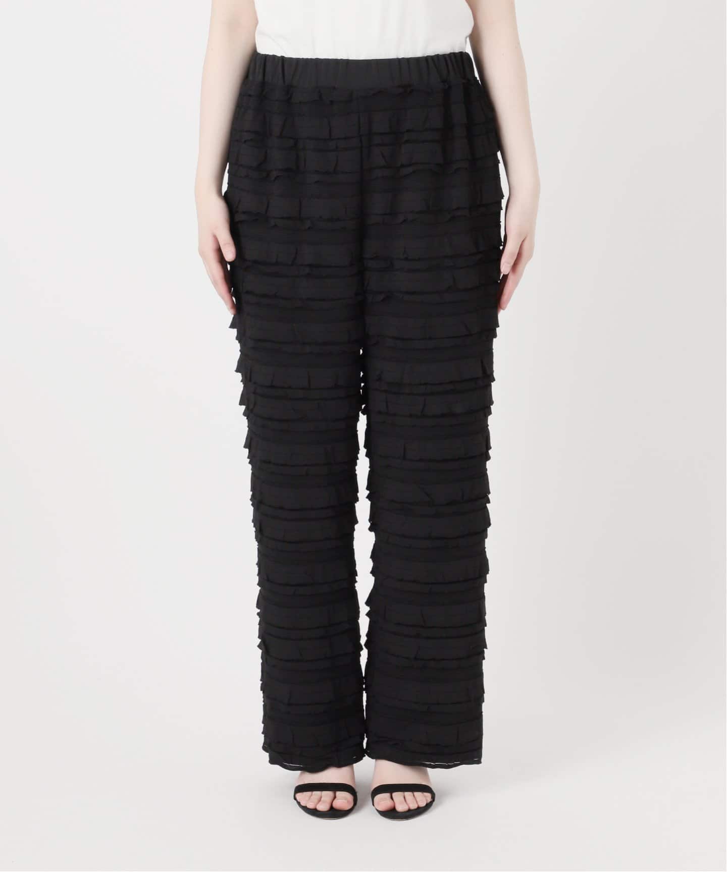 SLOBE IENA フリルカットパンツ ブラック38 WEB限定/追加》フリルカットパンツ（その他パンツ）｜SLOBE IENA