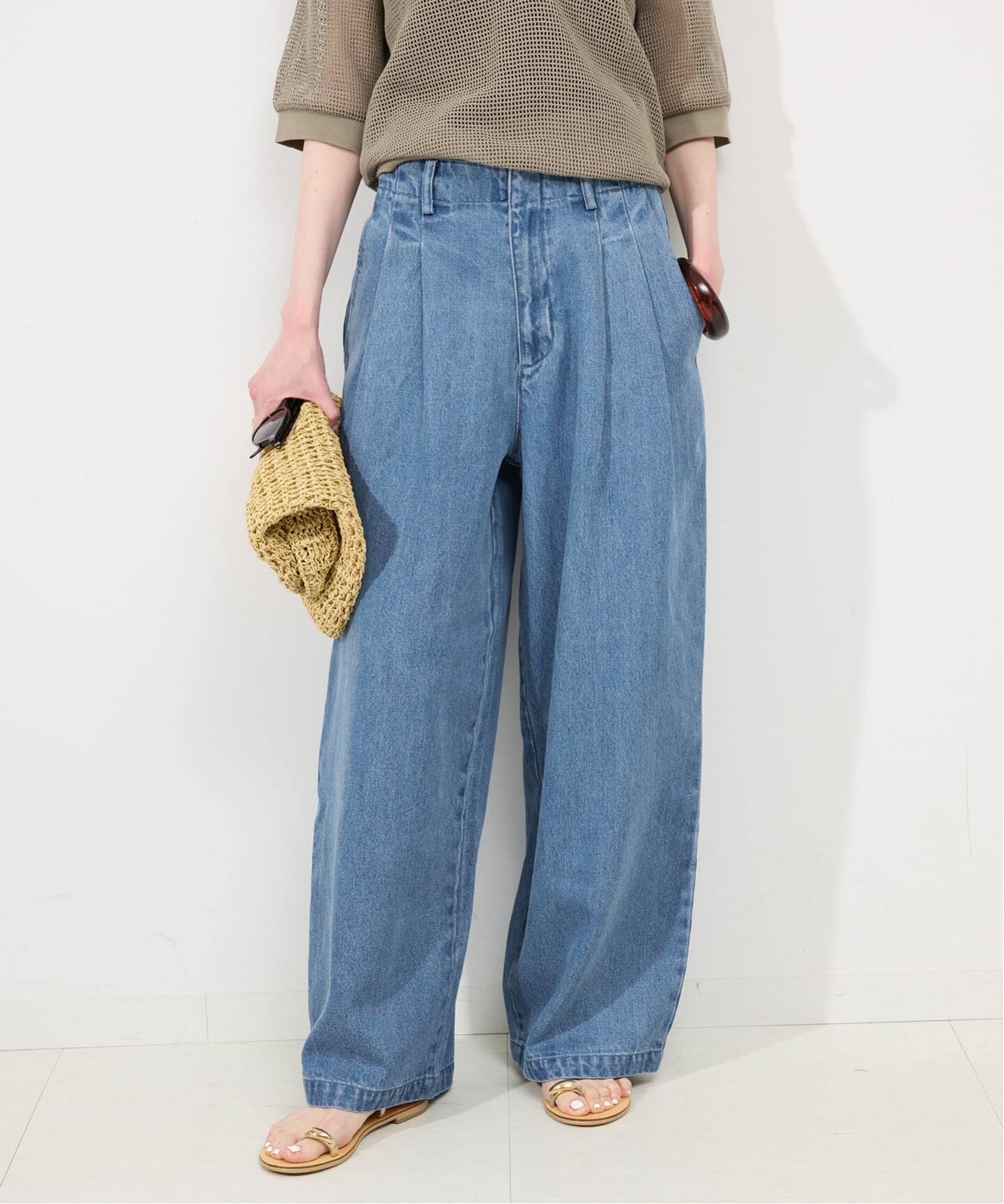 4サイズ展開》LEDENIM TUCK TROUSERデニム（デニムパンツ