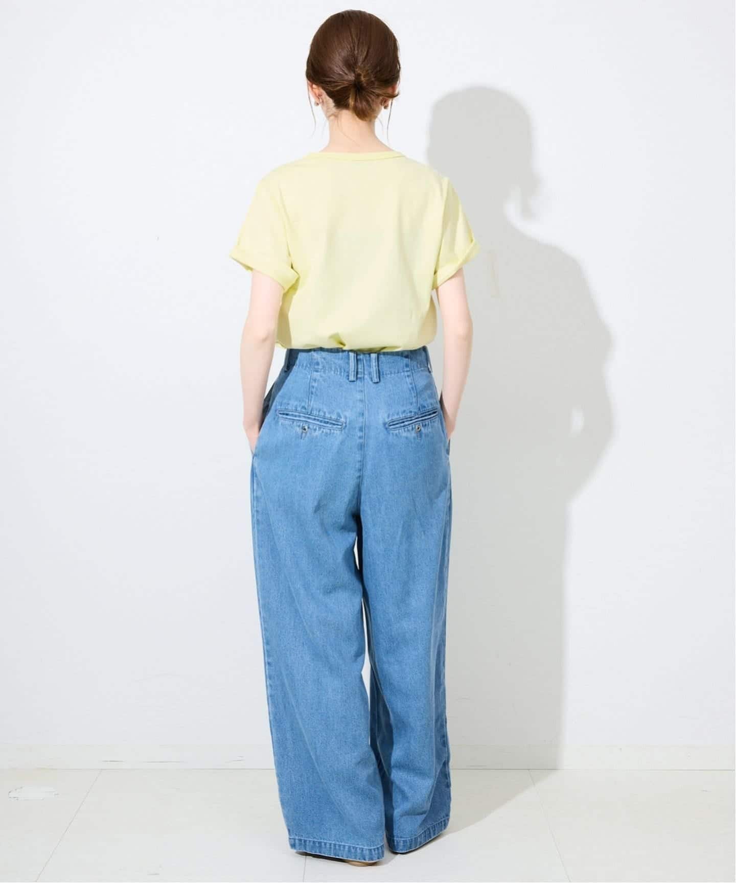 スローブイエナ　LEDENIM TUCK TROUSER ライトオンスデニム38 4サイズ展開/WEB限定/追加4》LEDENIM TUCK TROUSERデニム