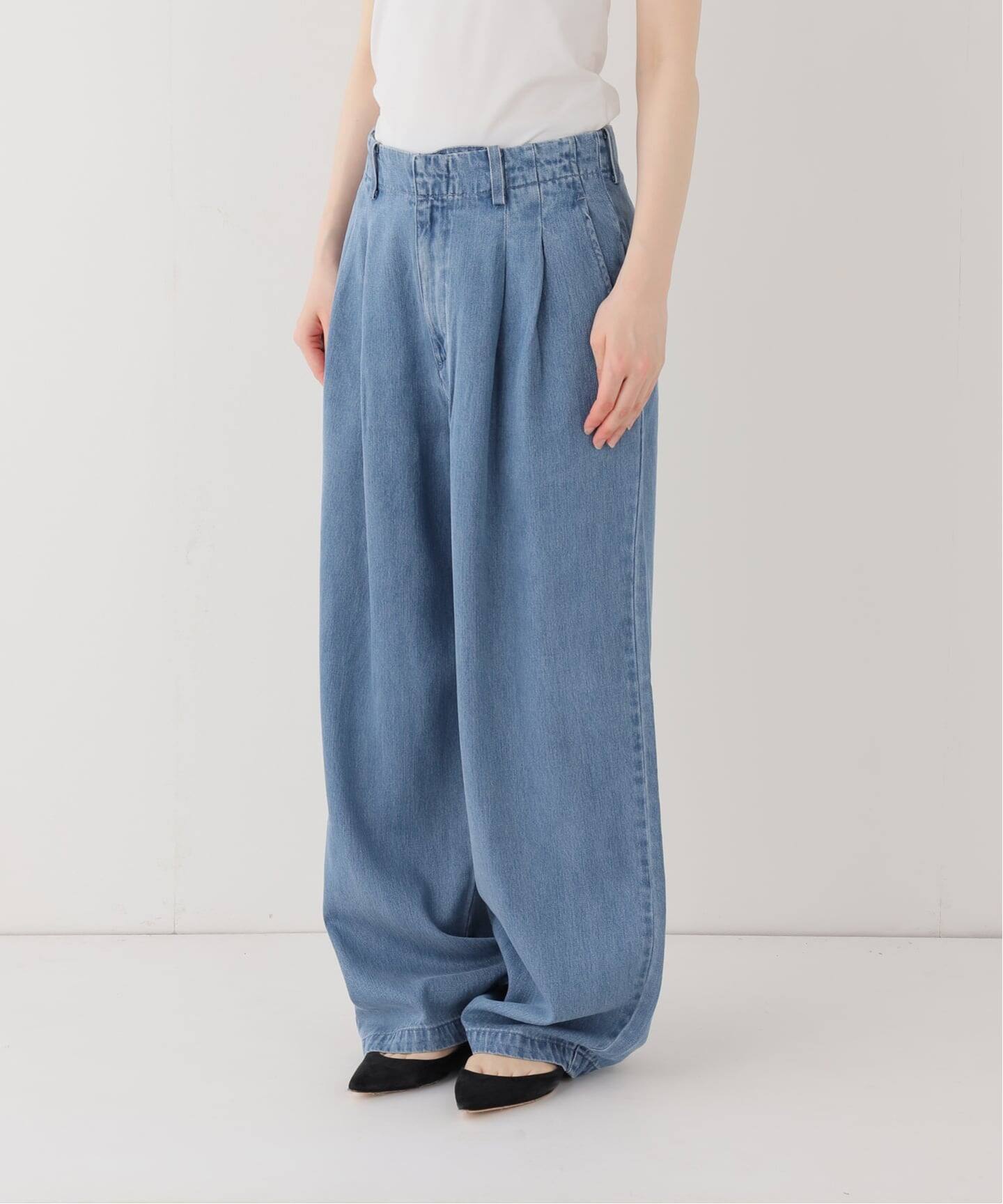 LEDENIM TUCK TROUSERデニム サイズ38 4サイズ展開》LEDENIM TUCK TROUSERデニム（デニムパンツ・ジーンズ