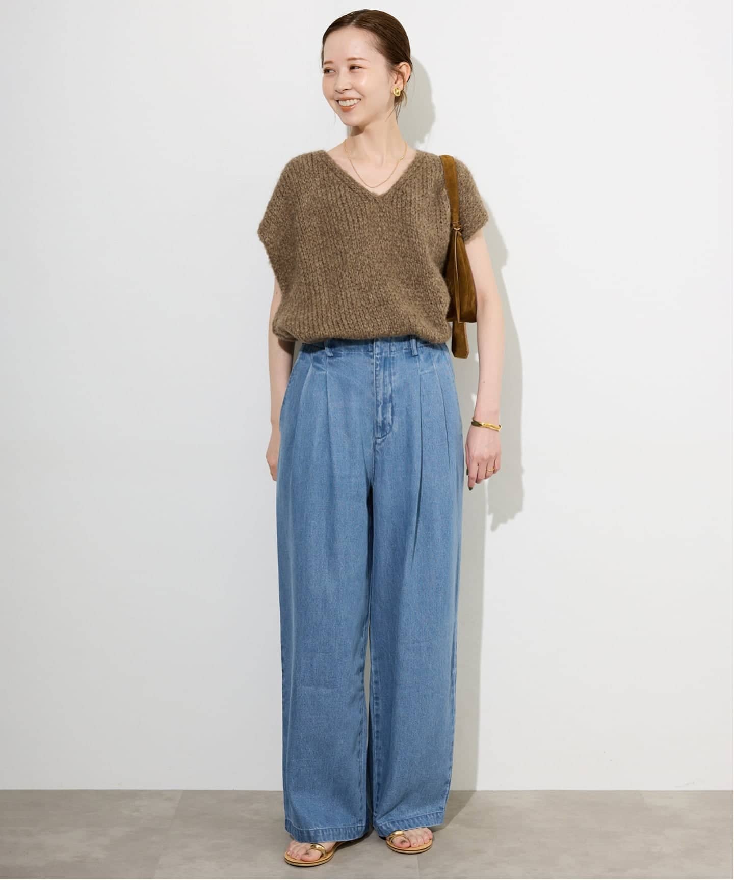 SLOBE IENA LEDENIM TUCK TROUSER イエナ 　デニム 4サイズ展開/追加》LEDENIM TUCK TROUSERデニム（デニムパンツ
