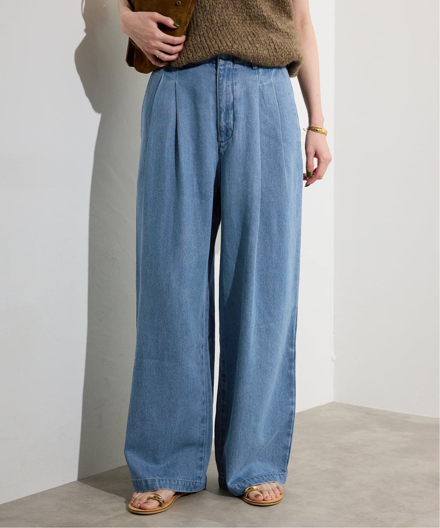 パンツ SLOBE IENA LEDENIM TUCK TROUSER 36 SLOBE IENA｜《4サイズ展開/WEB限定/追加4》LEDENIM TUCK