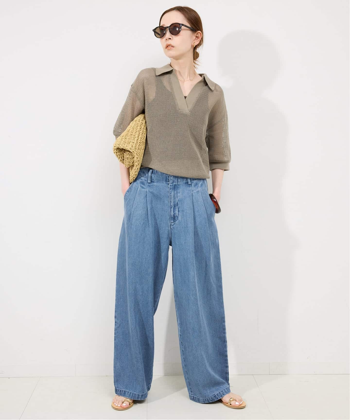 パンツ SLOBE IENA LE DENIM TUCK TROUSER LE DENIM TUCK TROUSER（デニムパンツ・ジーンズ）｜SLOBE IENA