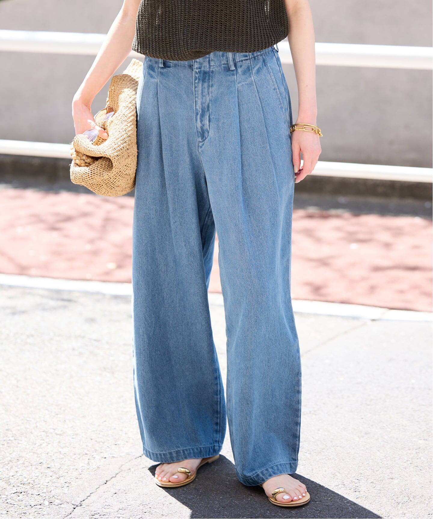 4サイズ展開/追加2》LEDENIM TUCK TROUSERデニム（デニムパンツ
