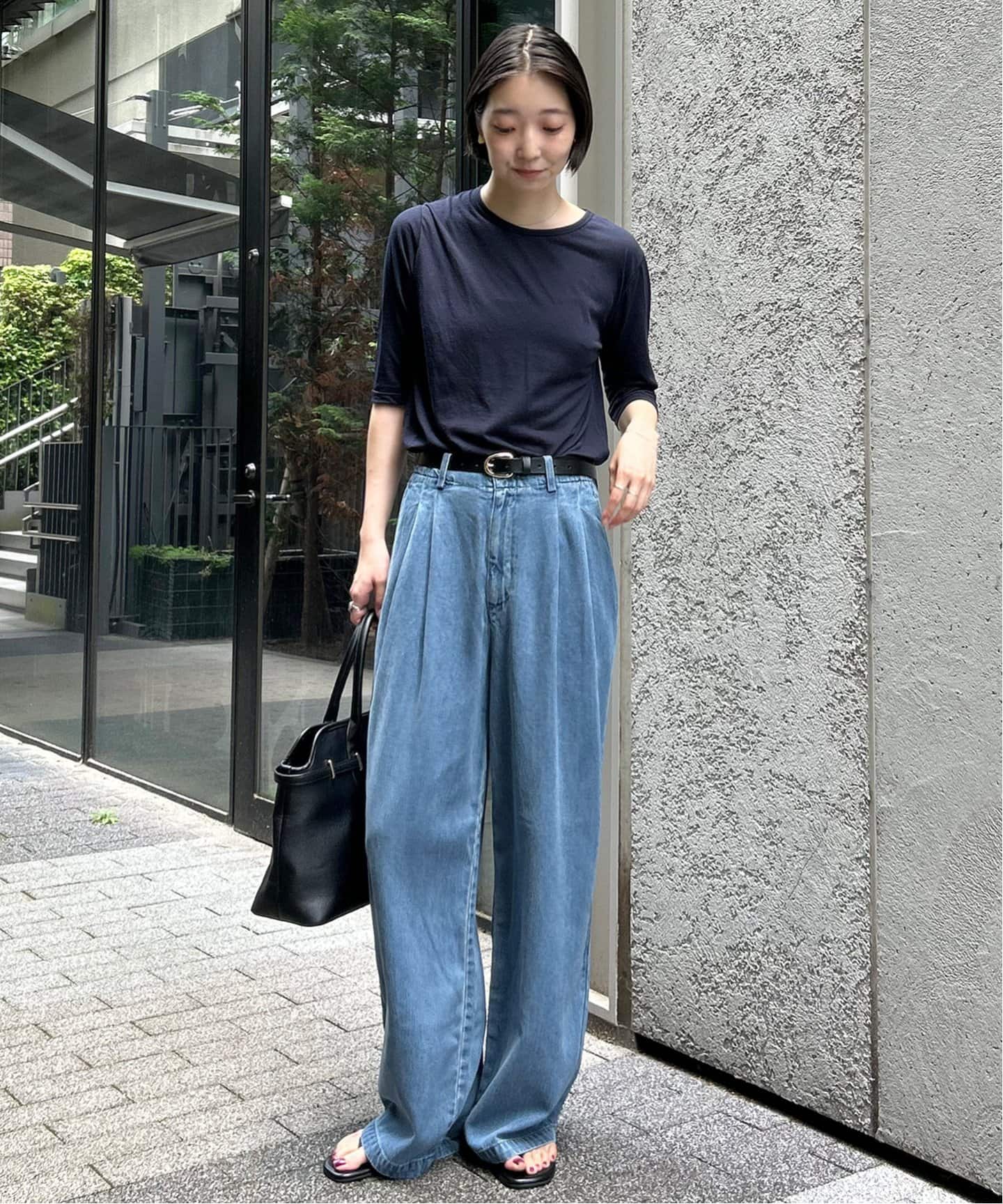 パンツ SLOBE IENA LE DENIM TUCK TROUSER WEB限定/追加2》LE DENIM TUCK TROUSER（デニムパンツ・ジーンズ