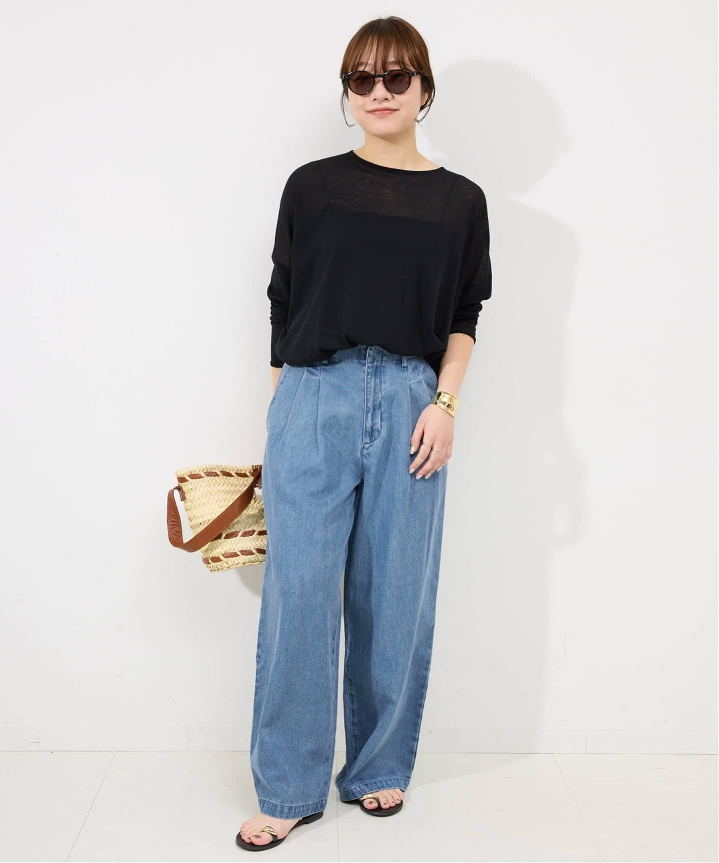 4サイズ展開/追加2》LEDENIM TUCK TROUSERデニム（デニムパンツ