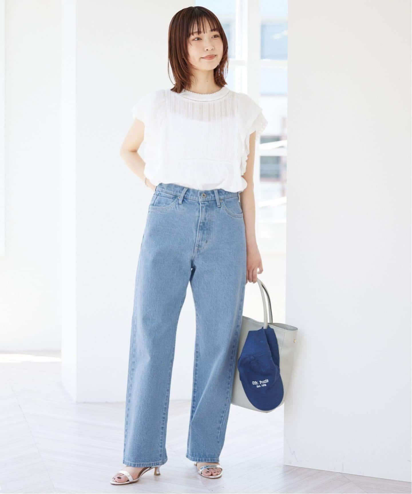 スローブイエナ　Le Denim ストレートデニム LE DENIMチルトワイドストレートデニム | スローブ イエナ(SLOBE