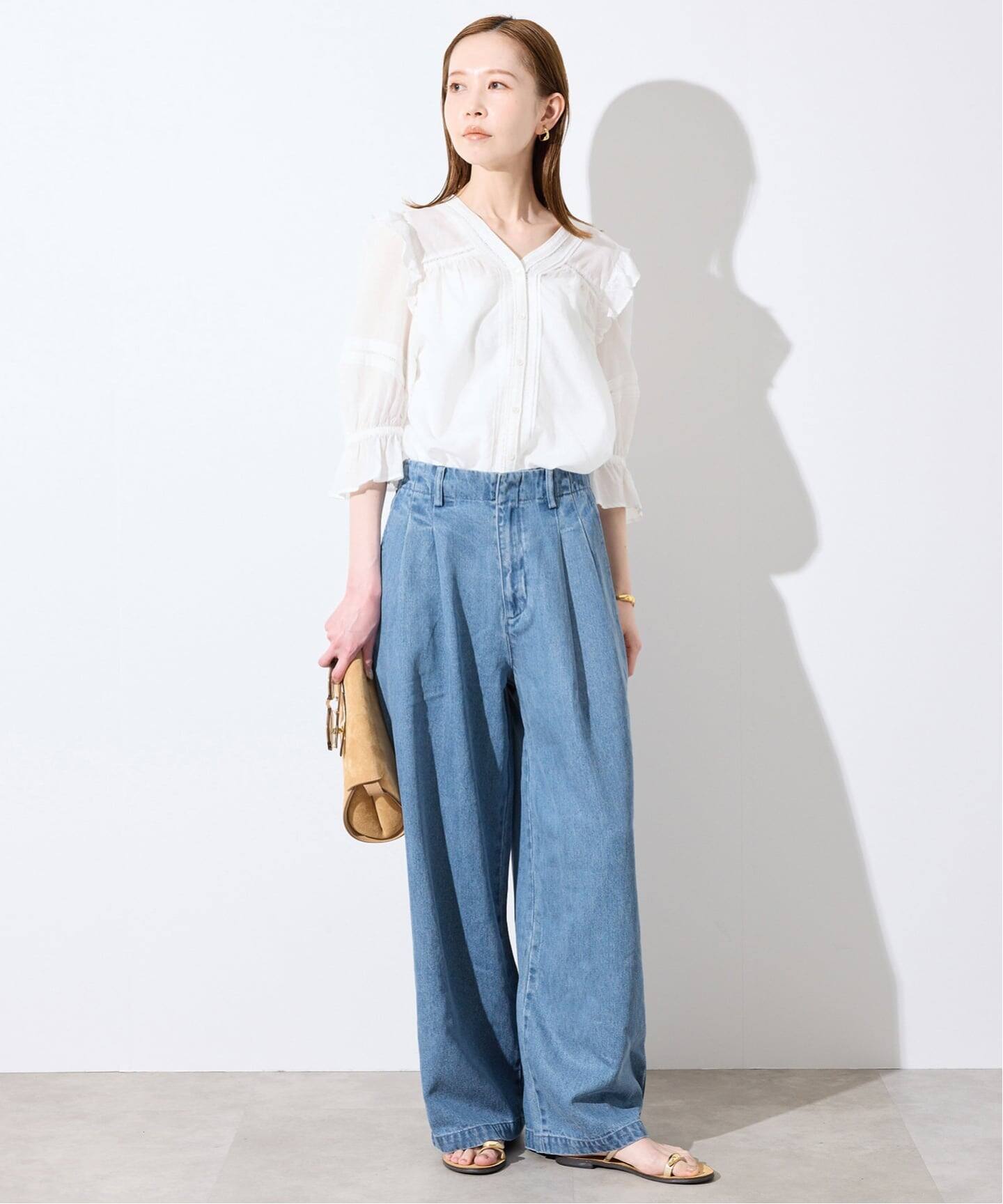 4サイズ展開/追加3》LEDENIM TUCK TROUSERデニム（デニムパンツ 