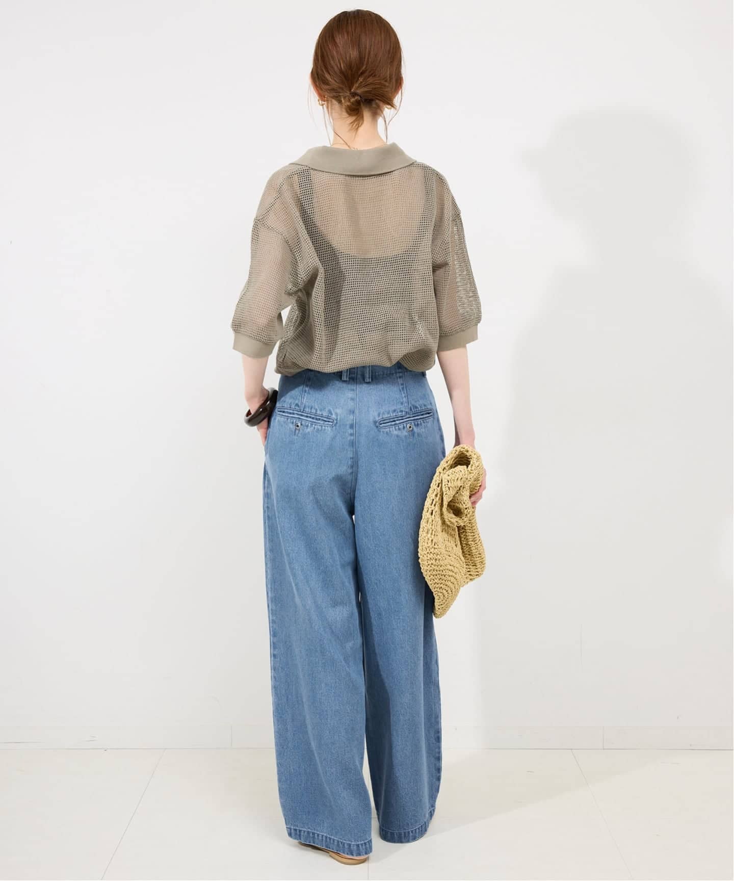 【美品】SLOBE IENA LEDENIM TUCK TROUSER 36 SLOBE IENA｜《4サイズ展開/追加3》LEDENIM TUCK TROUSERデニム