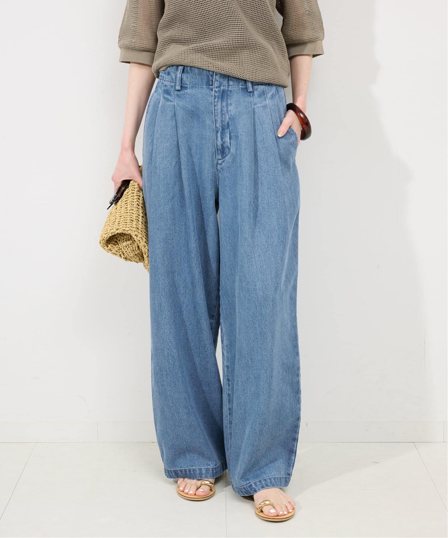 SLOBE IENA スローブイエナ 36 タックトラウザー デニム パンツ 4サイズ展開/追加3》LEDENIM TUCK TROUSERデニム（デニムパンツ