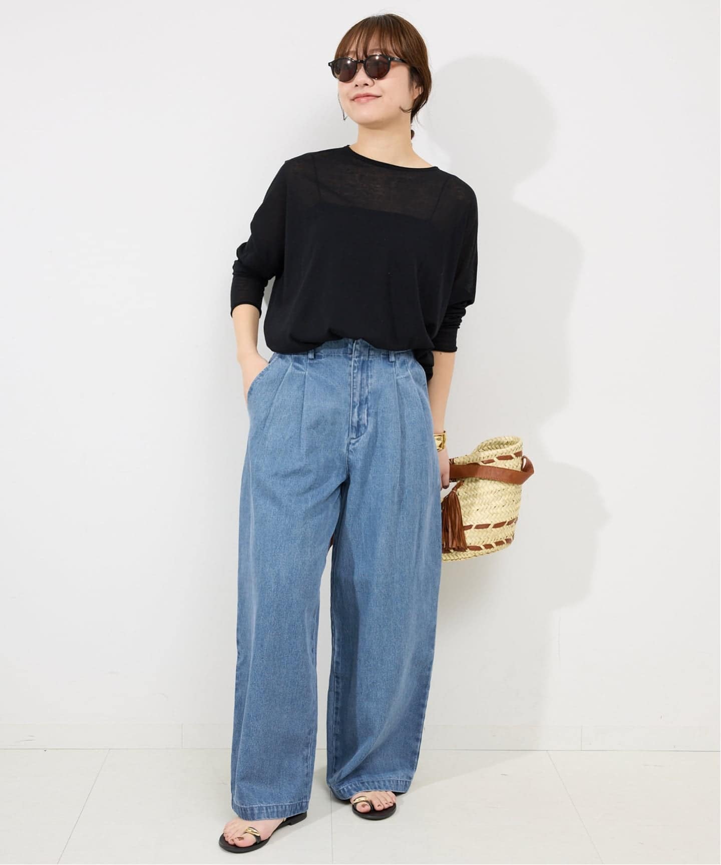 4サイズ展開/追加3》LEDENIM TUCK TROUSERデニム（デニムパンツ