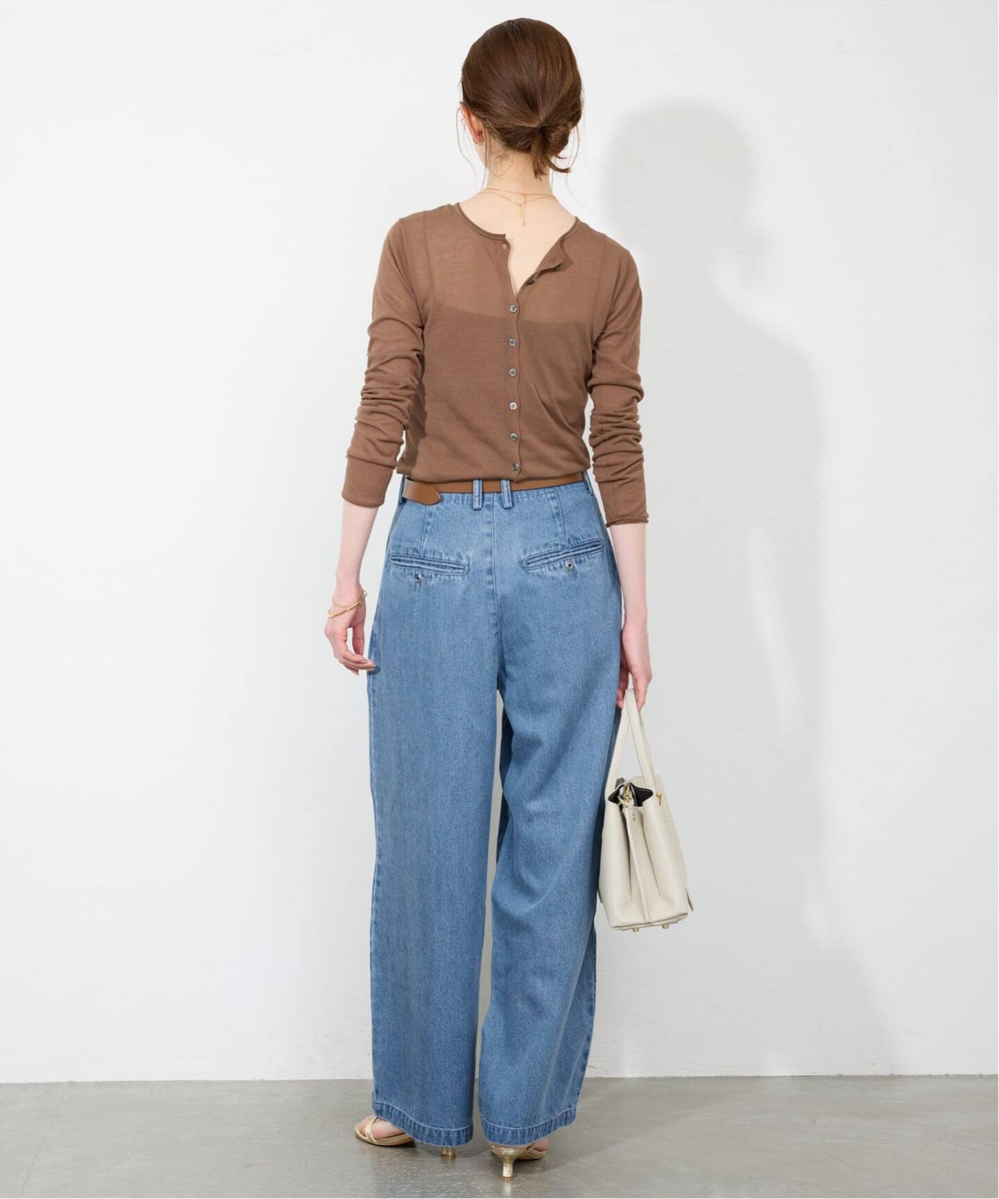 スローブイエナ　LEDENIM タックトラウザーデニム 4サイズ展開/追加》LEDENIM TUCK TROUSERデニム（デニムパンツ