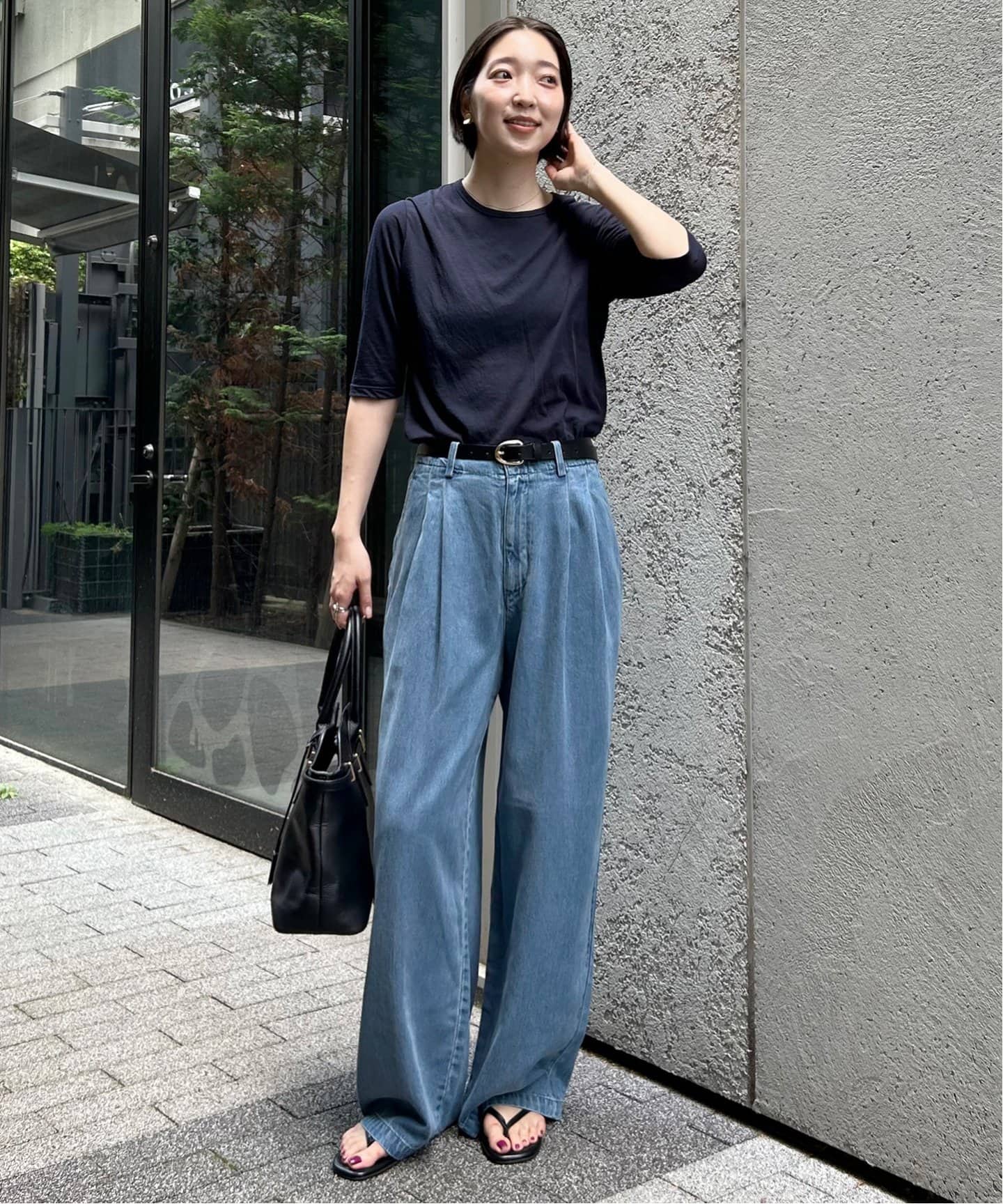 パンツ SLOBE IENA LEDENIM TUCK TROUSER 38 WEB限定/追加4予約》LEDENIM TUCK TROUSER（デニムパンツ