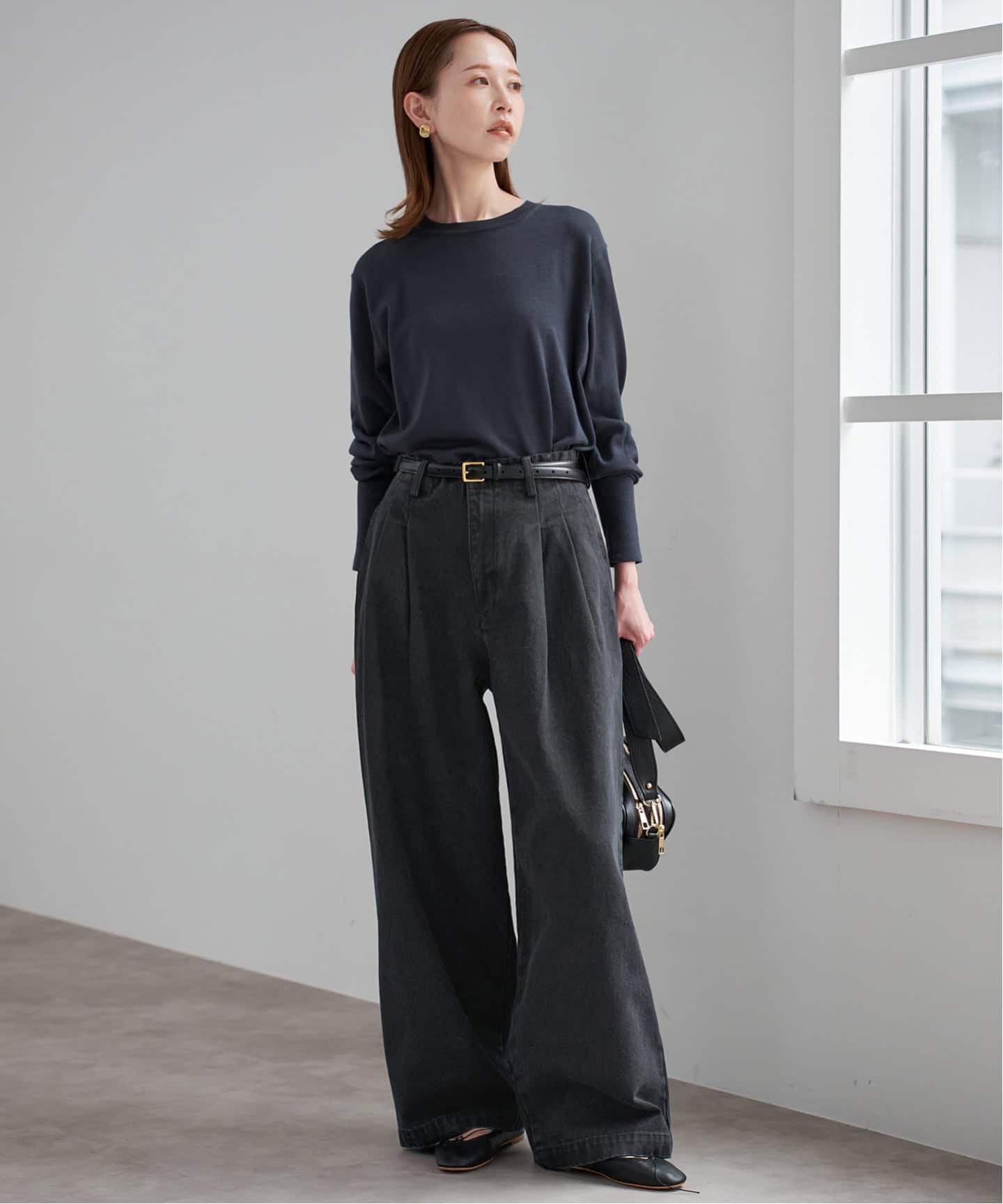 4サイズ展開》LEDENIM BLUR TUCK TROUSERデニム（デニムパンツ