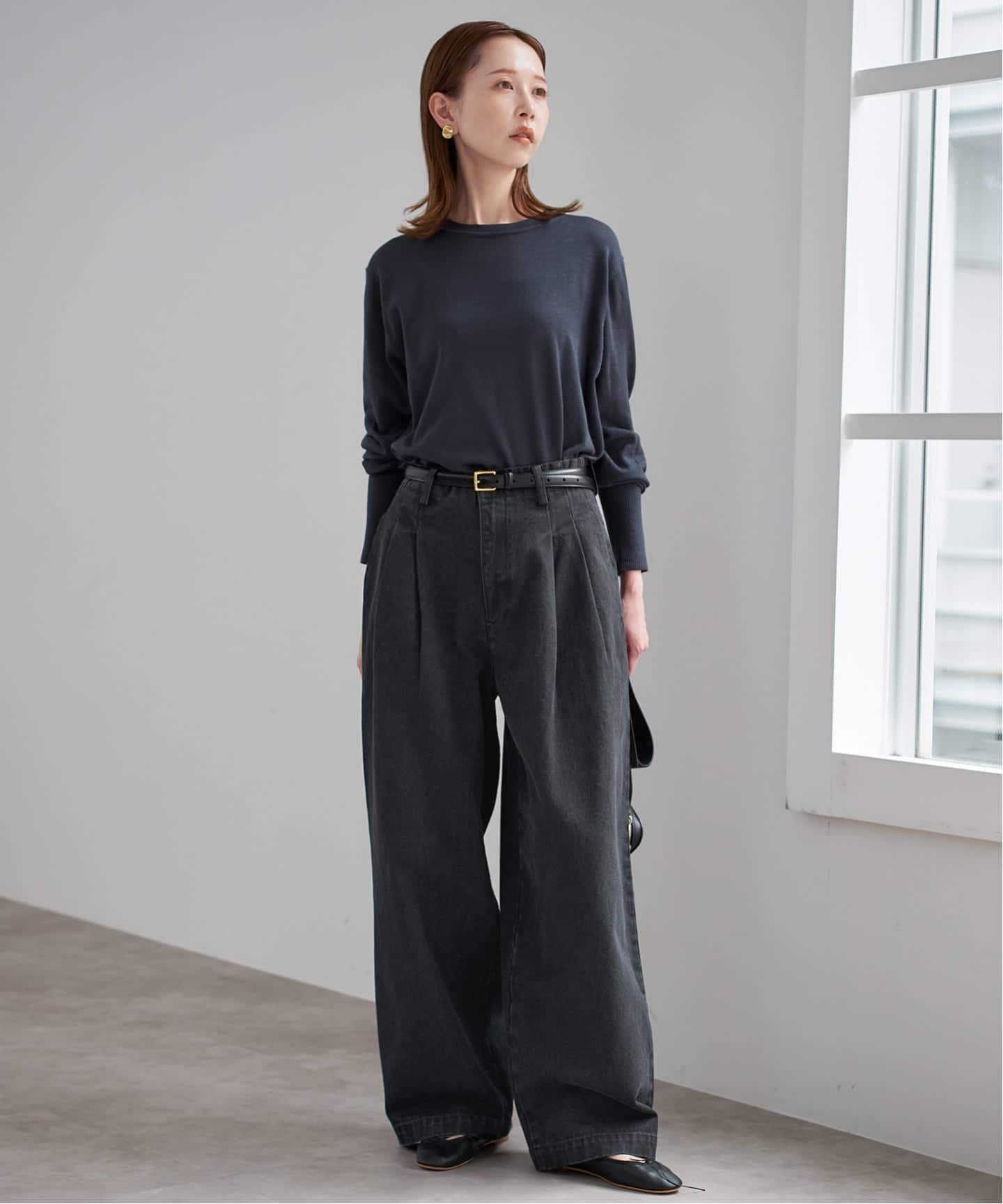 スローブイエナ☆LEDENIM TUCK TROUSER 4サイズ展開/追加》LEDENIM TUCK TROUSERデニム（デニムパンツ