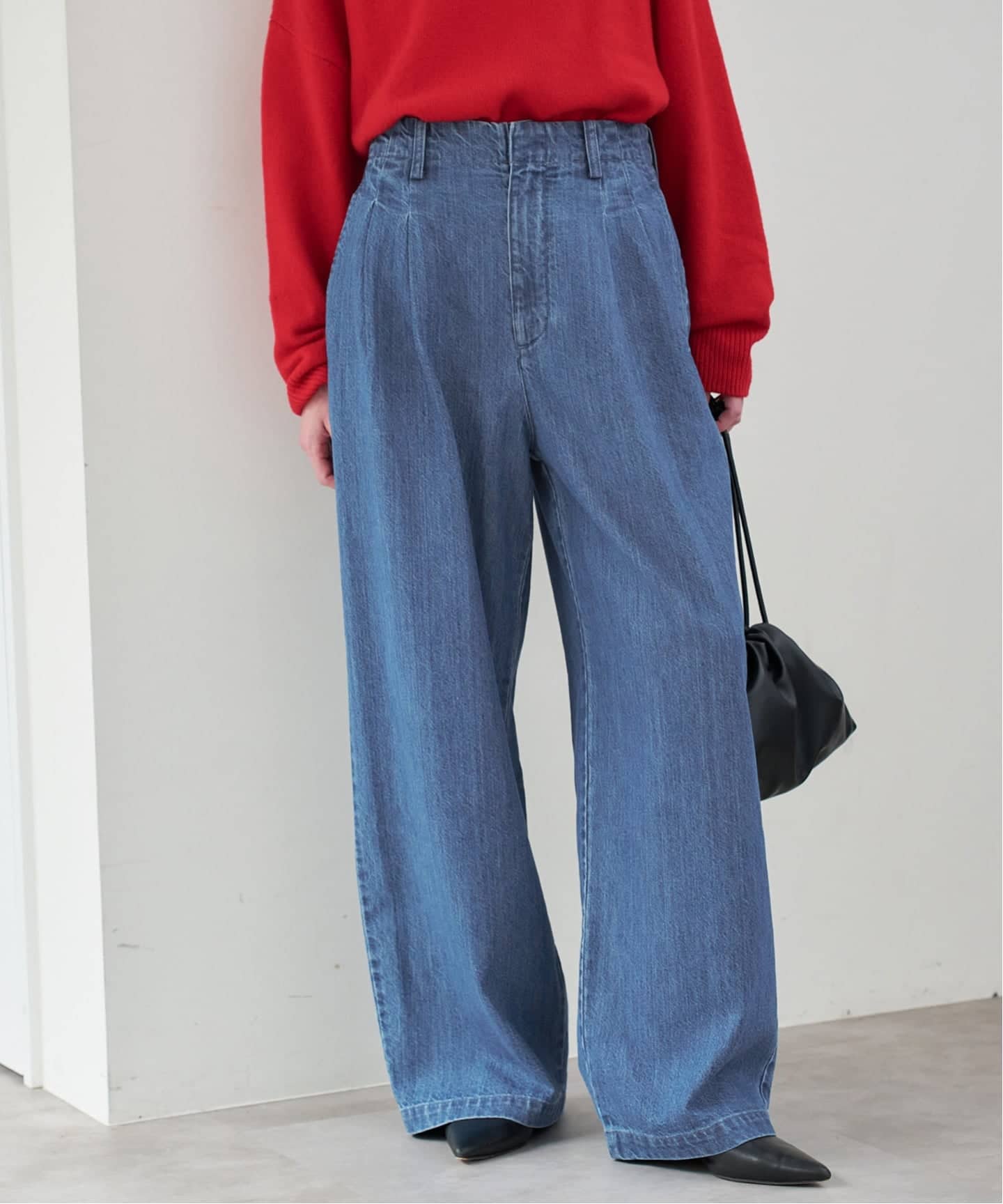 4サイズ展開》LEDENIM BLUR TUCK TROUSERデニム（デニムパンツ