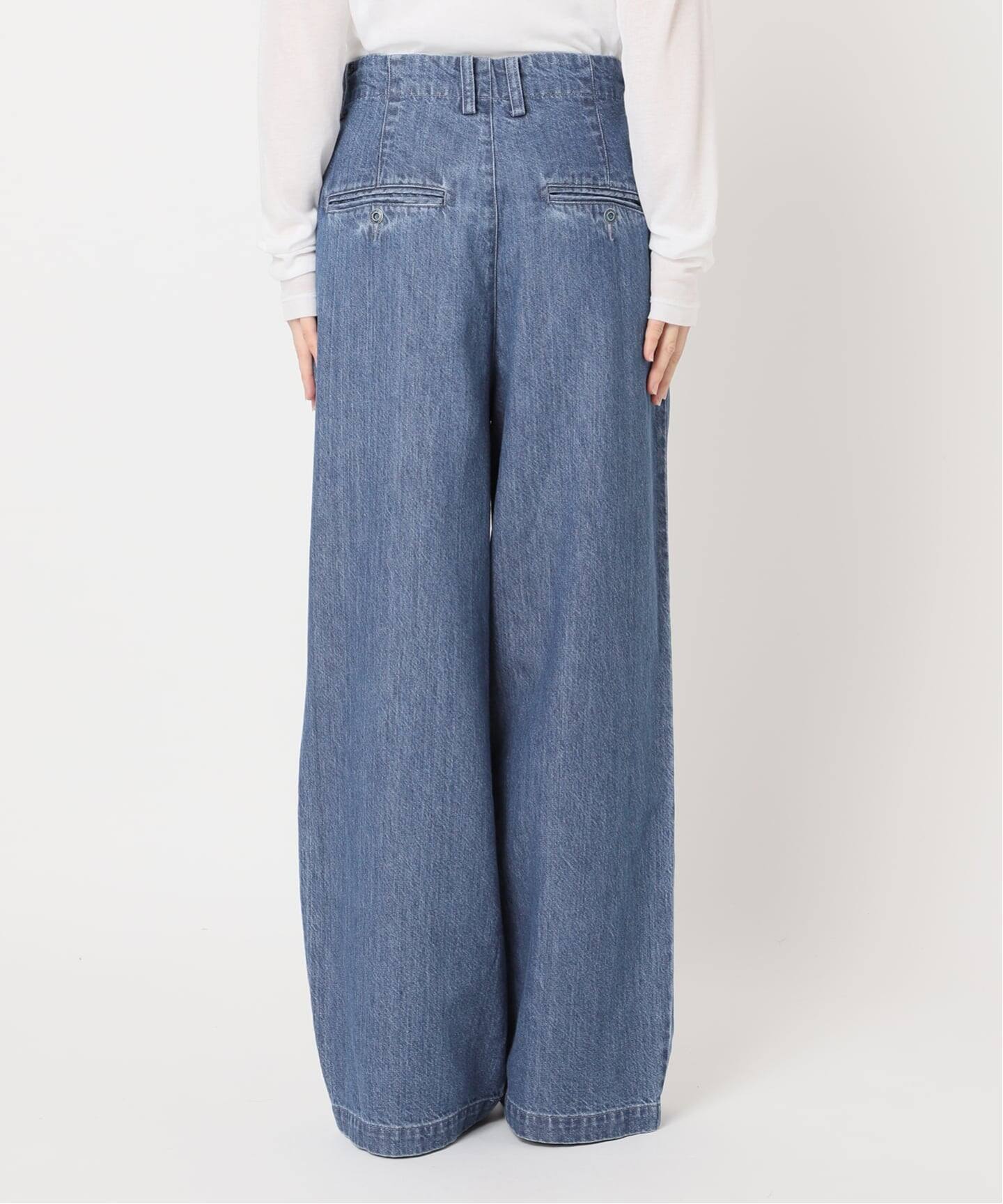 LEDENIM TUCK TROUSER デニム38 期間限定価格7月31日まで スローブ イエナ SLOBE IENA 《WEB限定/追加4予約》LEDENIM TUCK