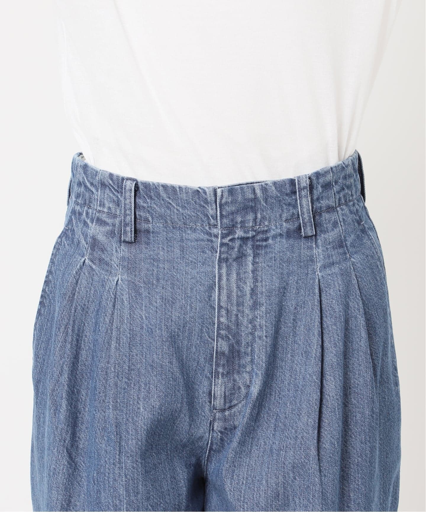 4サイズ展開/予約》LEDENIM BLUR TUCK TROUSERデニム（デニム