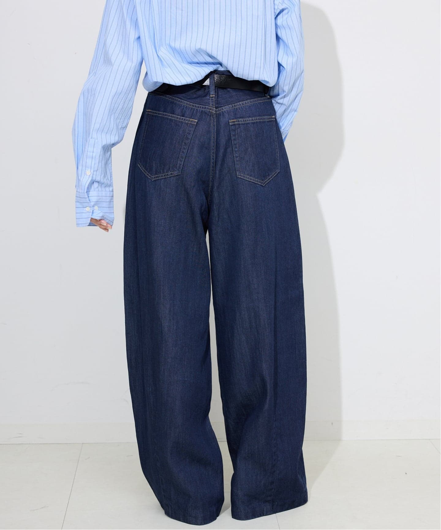 4サイズ展開/予約》LE DENIM PEG カーブワイドデニム（デニム