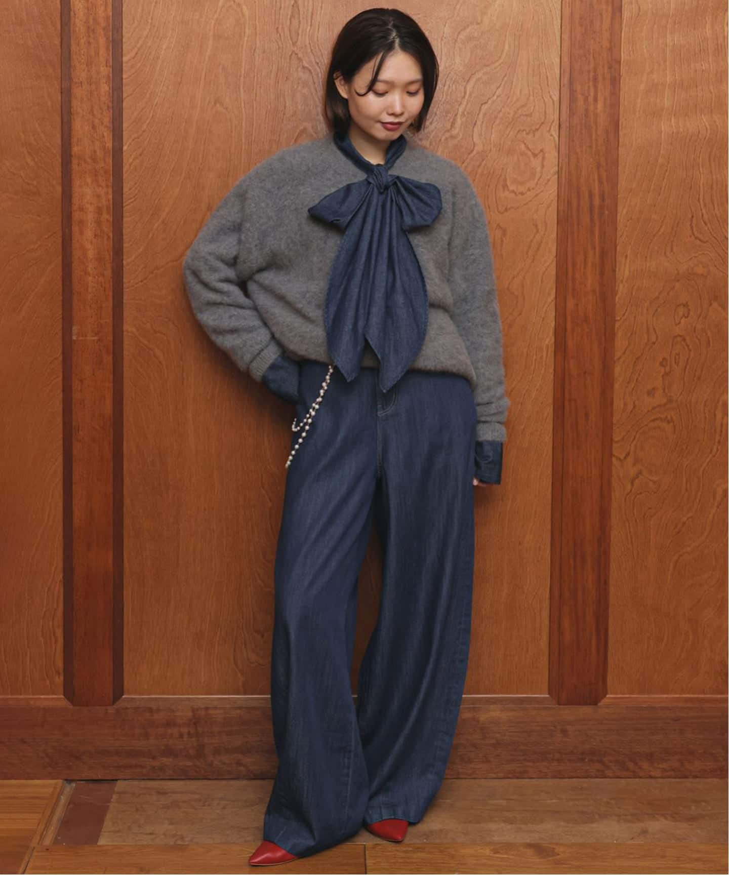 4サイズ展開》LE DENIM PEG カーブワイドデニム（デニムパンツ