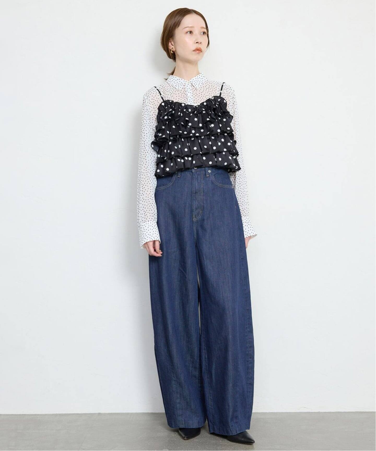 4サイズ展開》LE DENIM PEG カーブワイドデニム（デニムパンツ