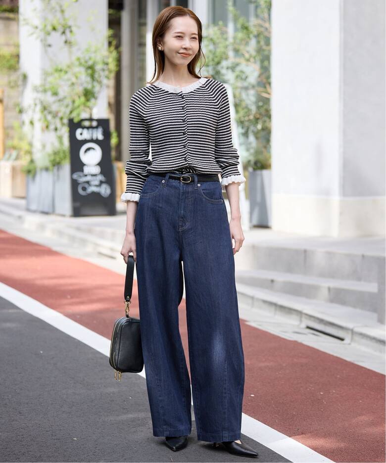 4サイズ展開》LE DENIM PEG カーブワイドデニム（デニムパンツ  