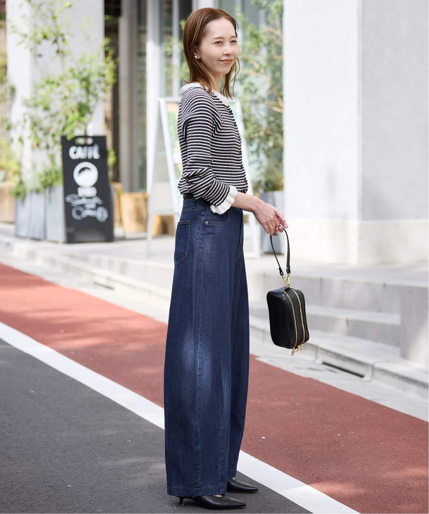 4サイズ展開》LE DENIM PEG カーブワイドデニム（デニムパンツ