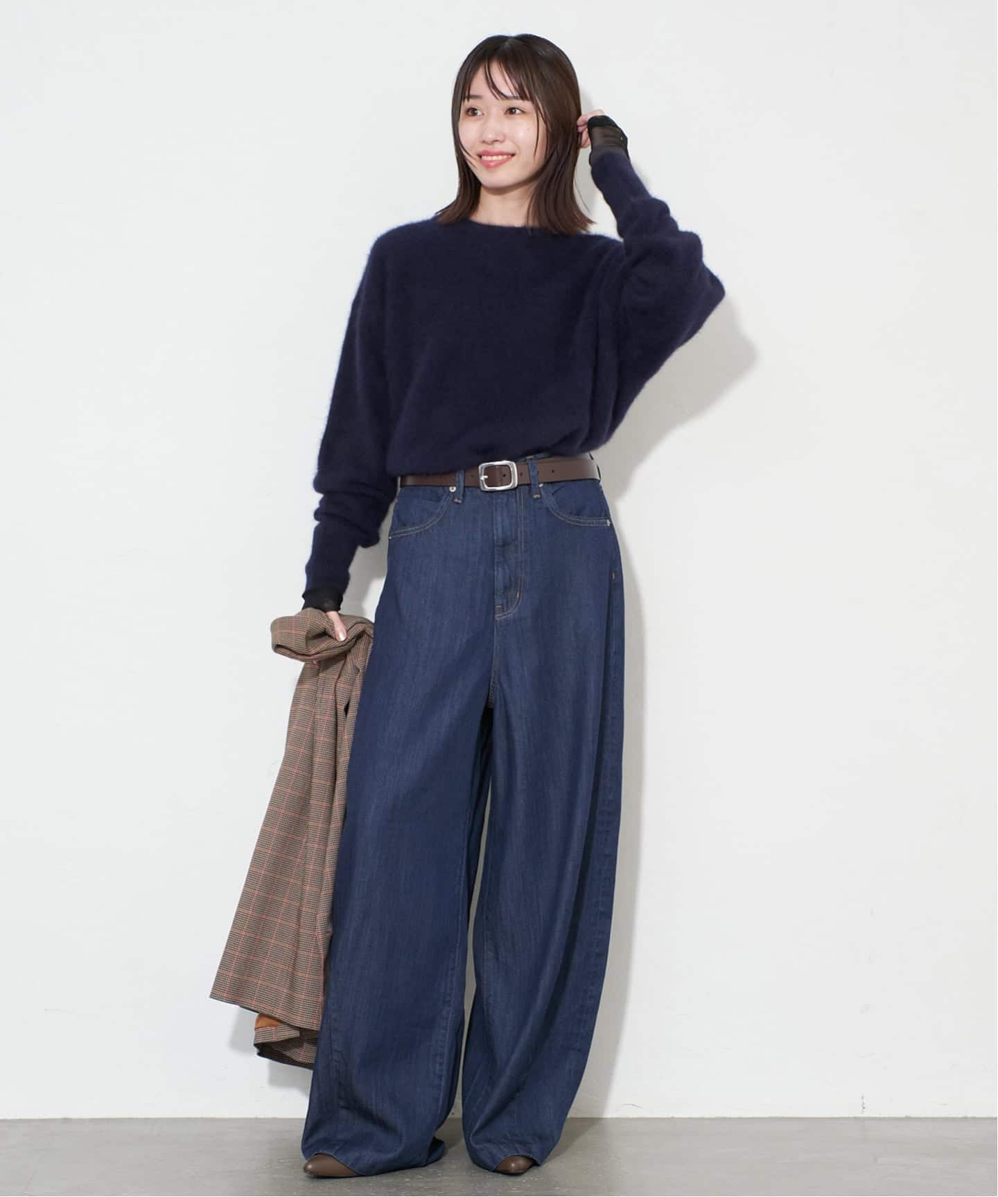 4サイズ展開/予約》LE DENIM PEG カーブワイドデニム（デニム