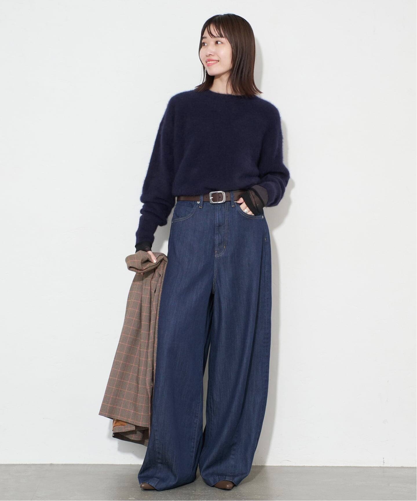 4サイズ展開/予約》LE DENIM PEG カーブワイドデニム（デニム
