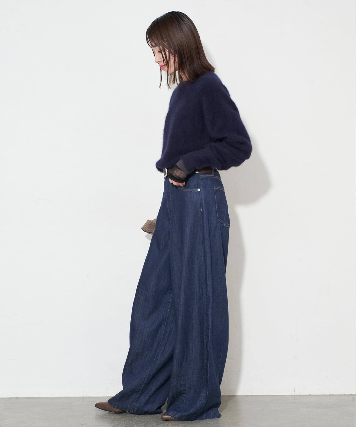 4サイズ展開/予約》LE DENIM PEG カーブワイドデニム（デニム