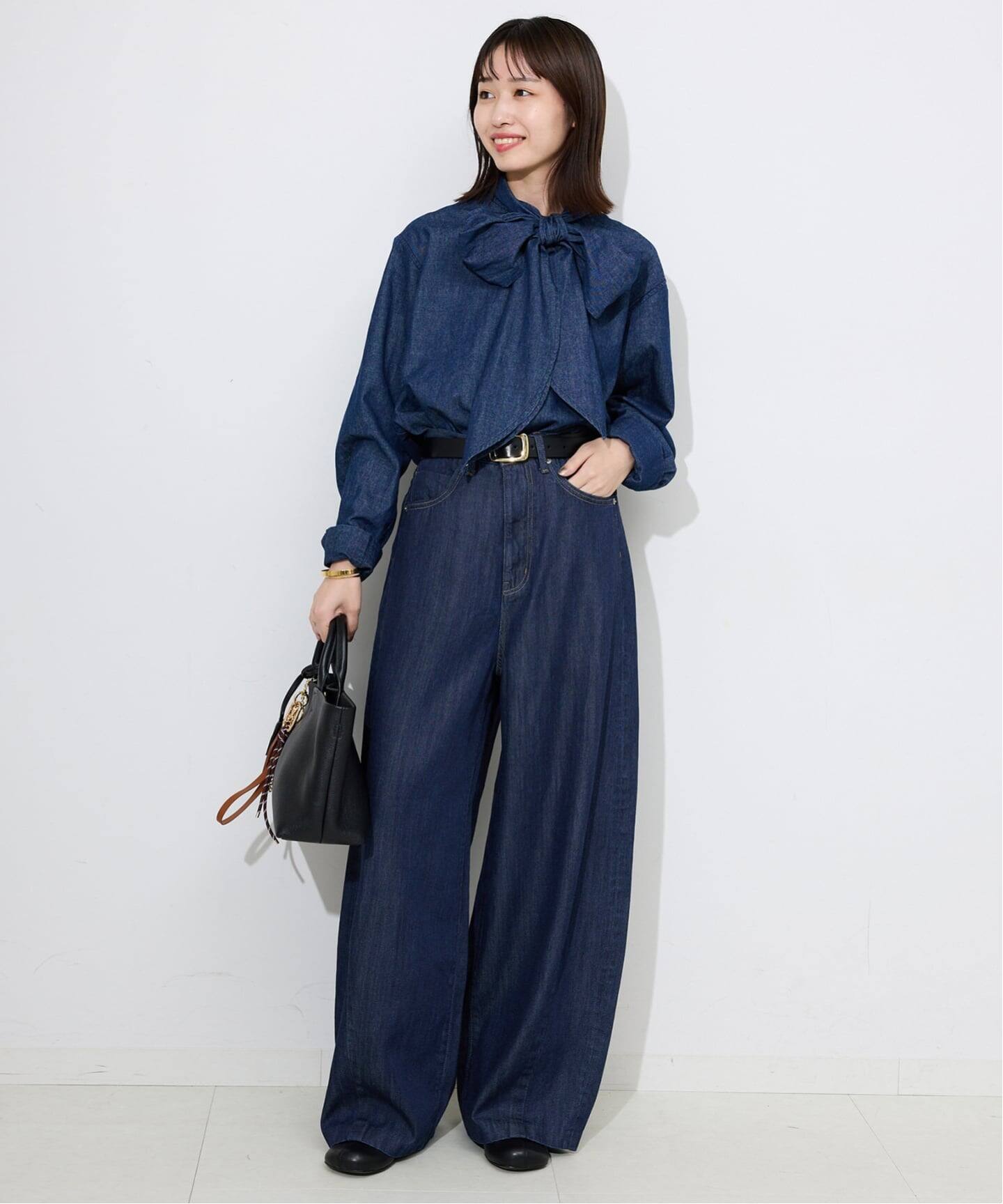 4サイズ展開/予約》LE DENIM PEG カーブワイドデニム（デニム