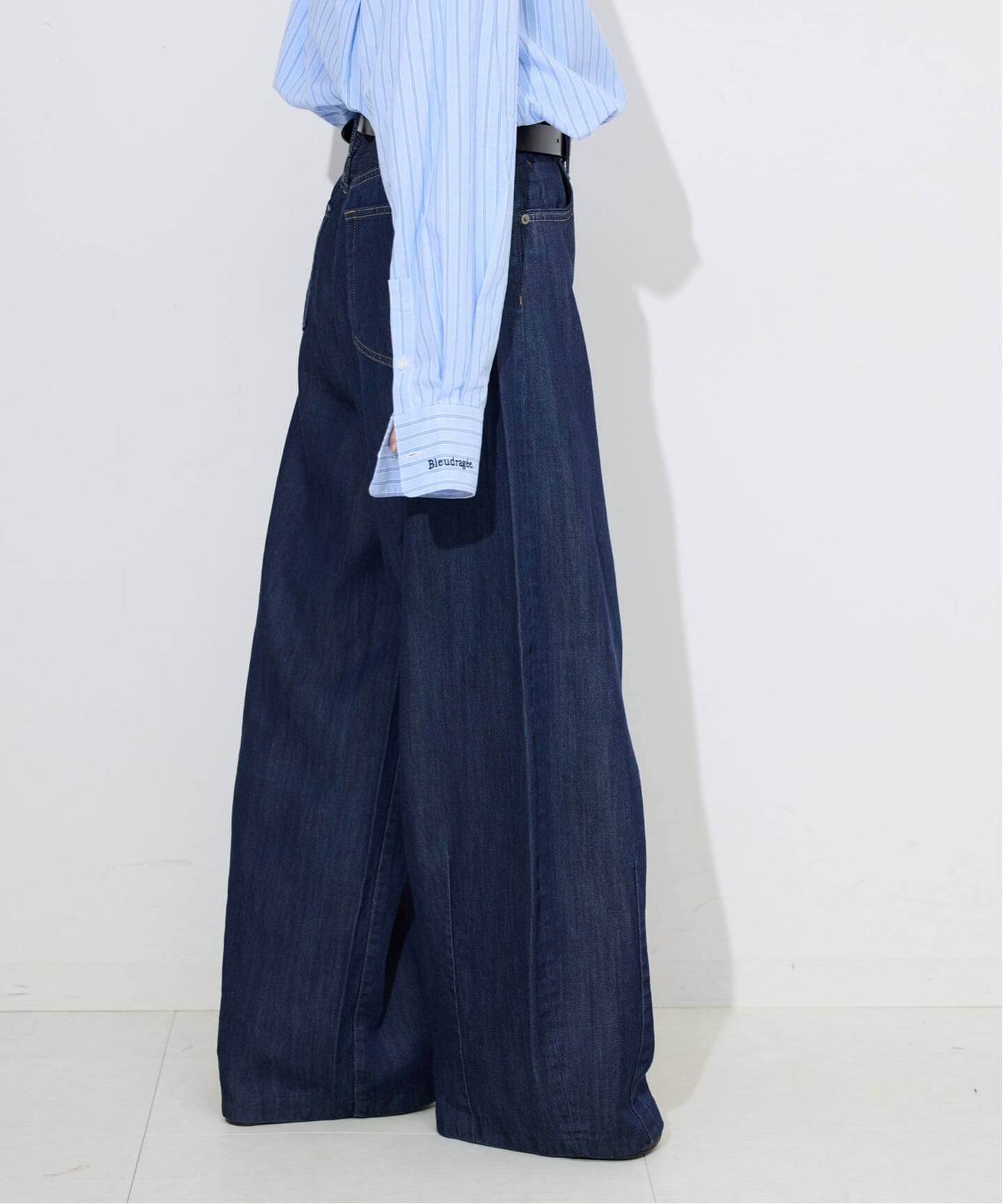 4サイズ展開》LE DENIM PEG カーブワイドデニム（デニムパンツ