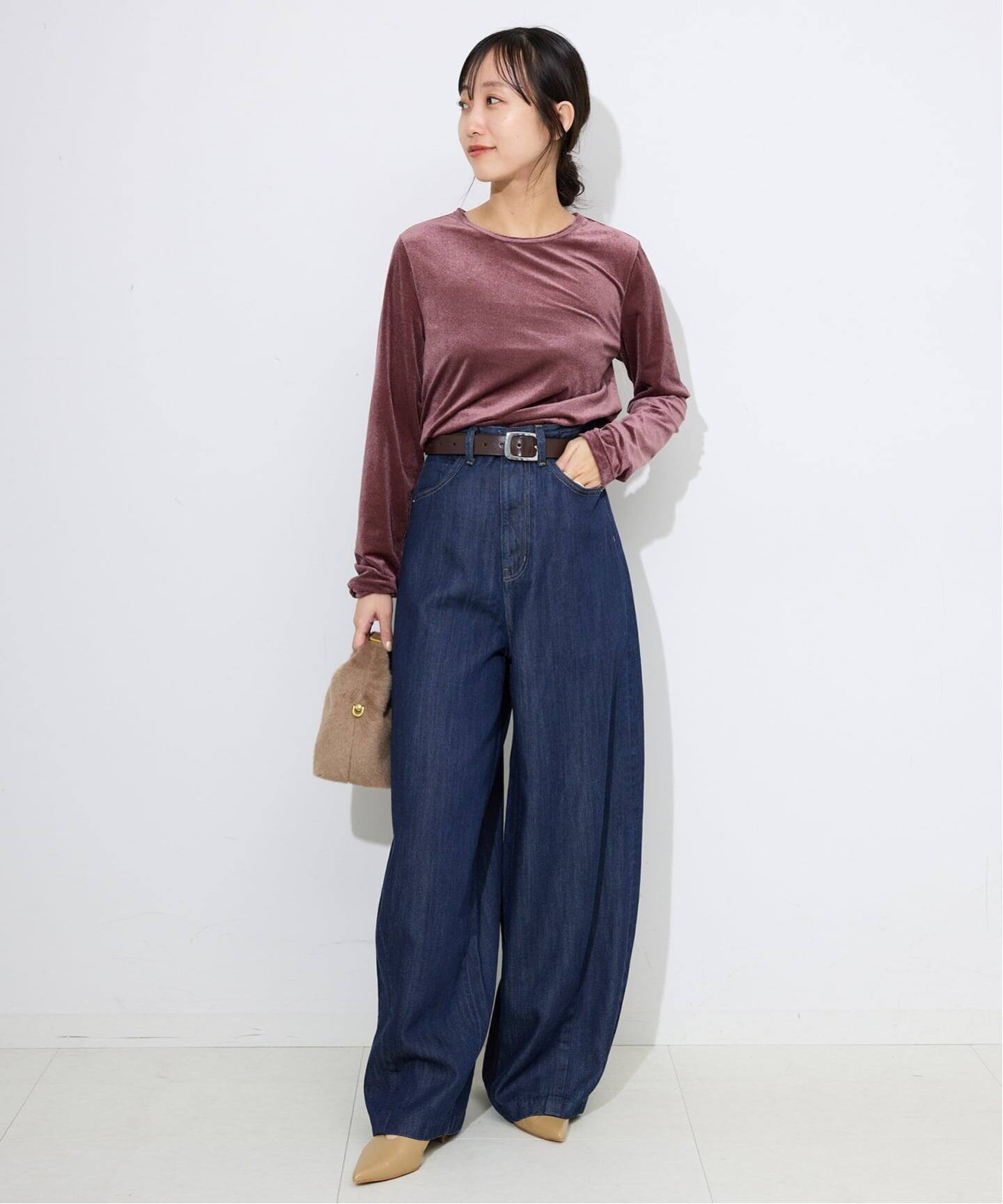 4サイズ展開》LE DENIM PEG カーブワイドデニム（デニムパンツ