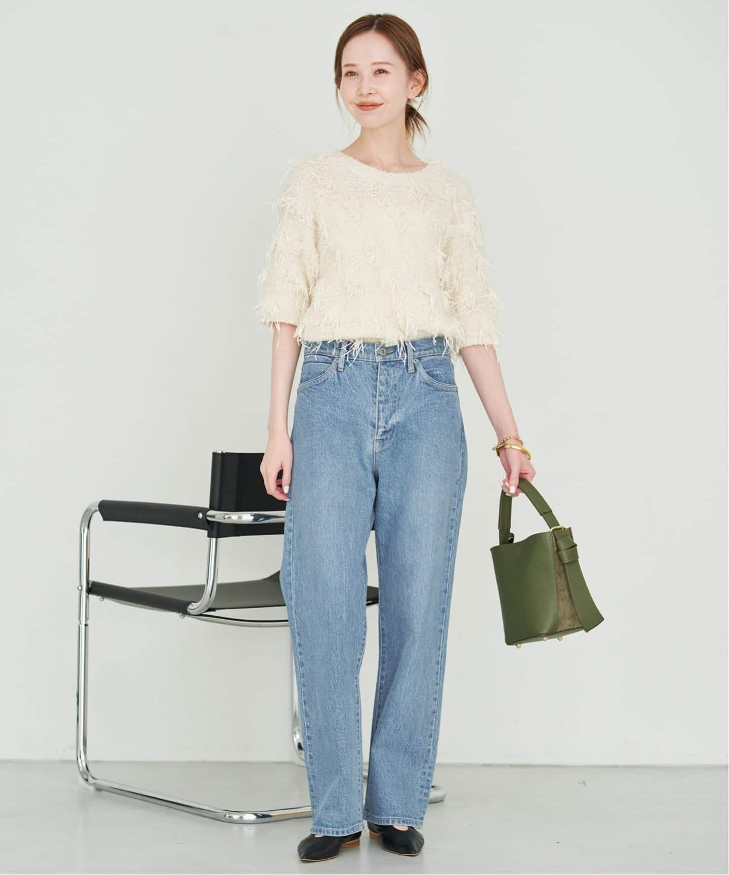 〈新品タグ付き〉SLOBE IENA LE DENIM ストレートパンツ 36 4サイズ展開/追加7》LE DENIM ストレートデニムパンツ（デニムパンツ