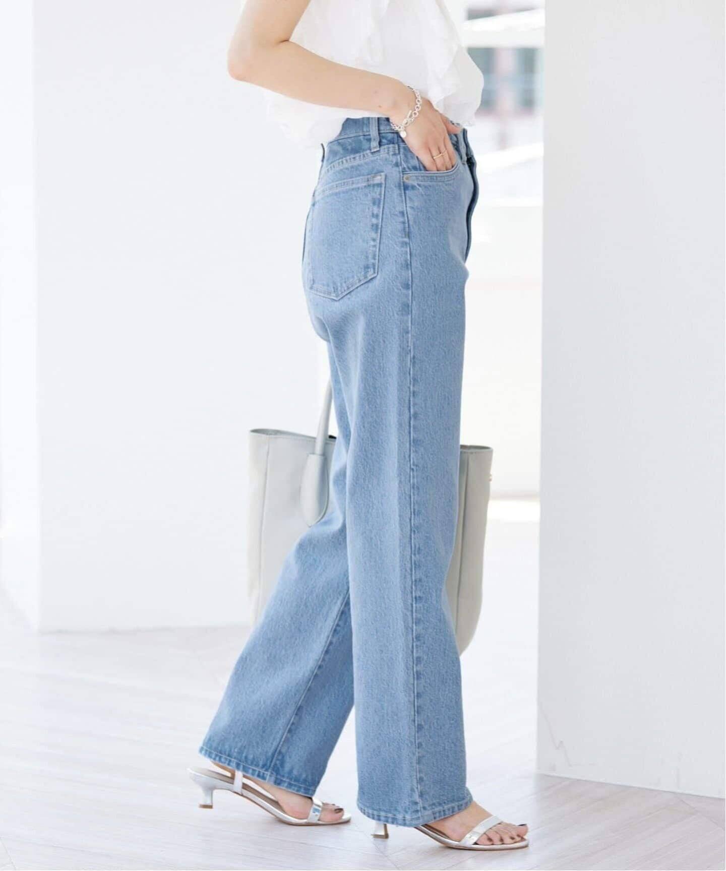 SLOBE IENA LE DENIM ストレートパンツ グレー 38 SLOBE IENA（スローブイエナ）の「LE DENIM ストレートパンツ